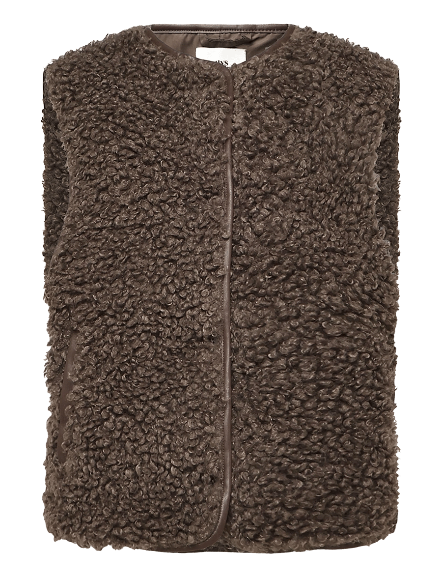 Lollys Laundry - VadaLL Vest SL - fleece- och teddyvästar - dark mokka - 1