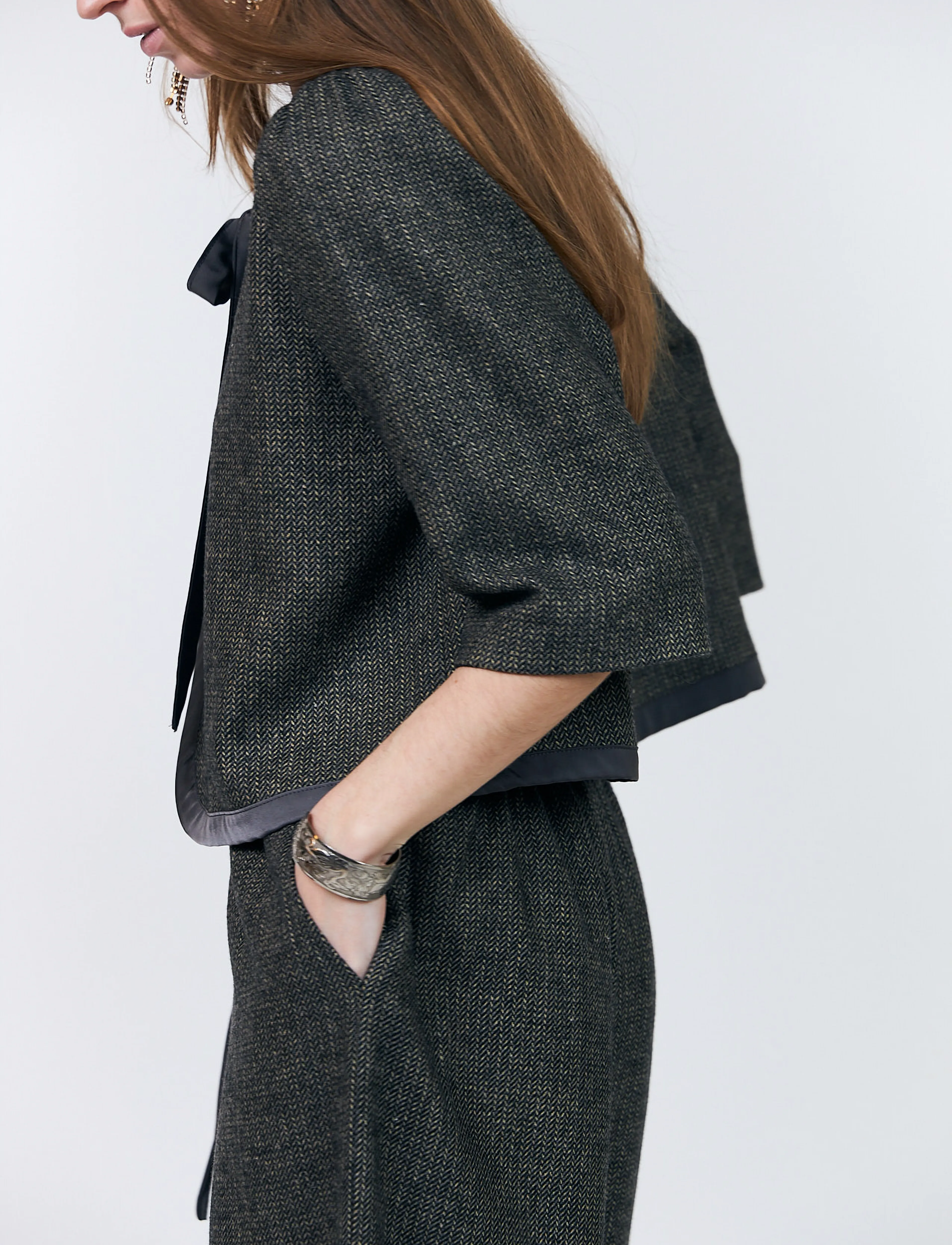 Lollys Laundry - TrineLL Short Jacket 3/4 - wool jackets - dark mokka - 4