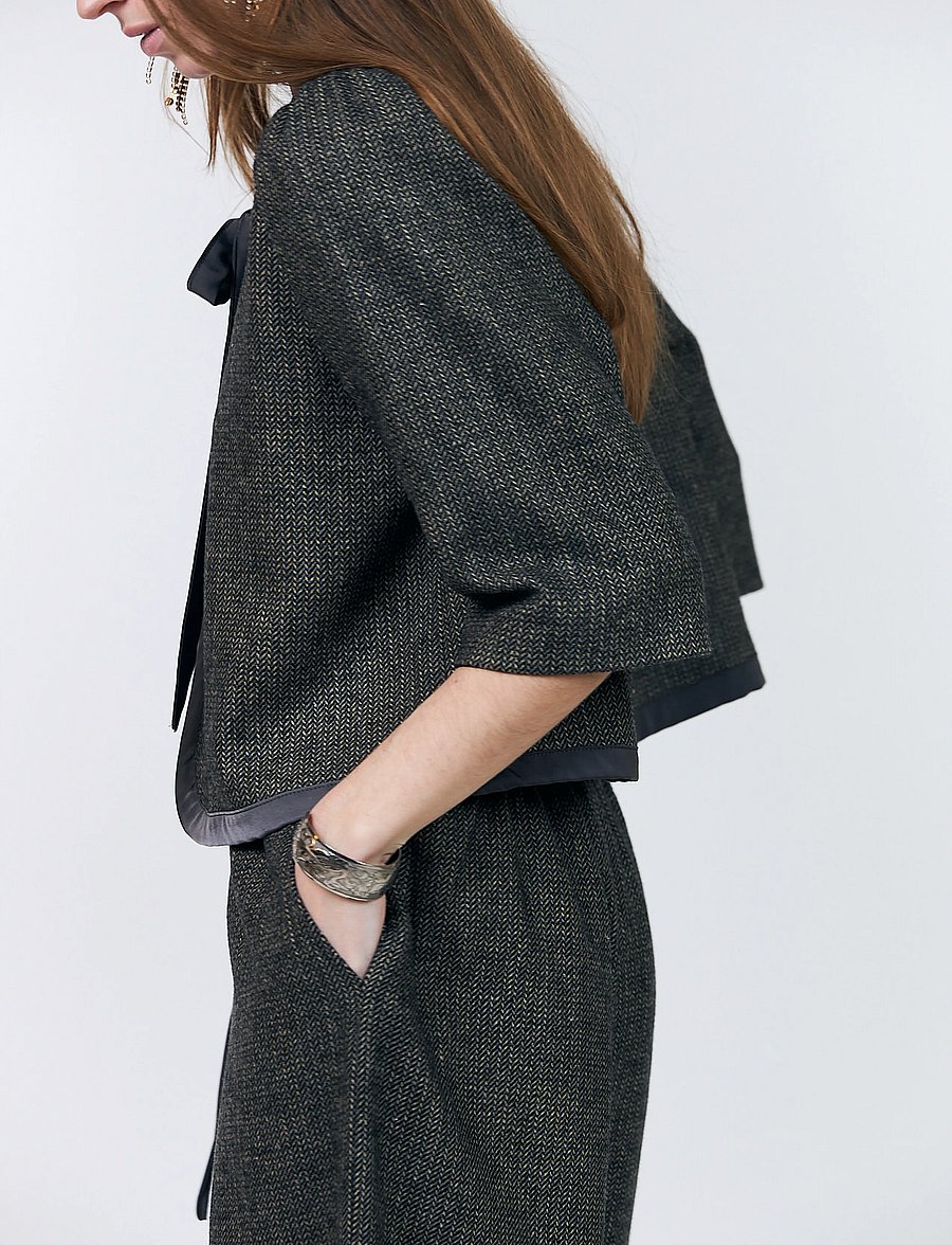 Lollys Laundry - TrineLL Short Jacket 3/4 - wolljacken - dark mokka - 4