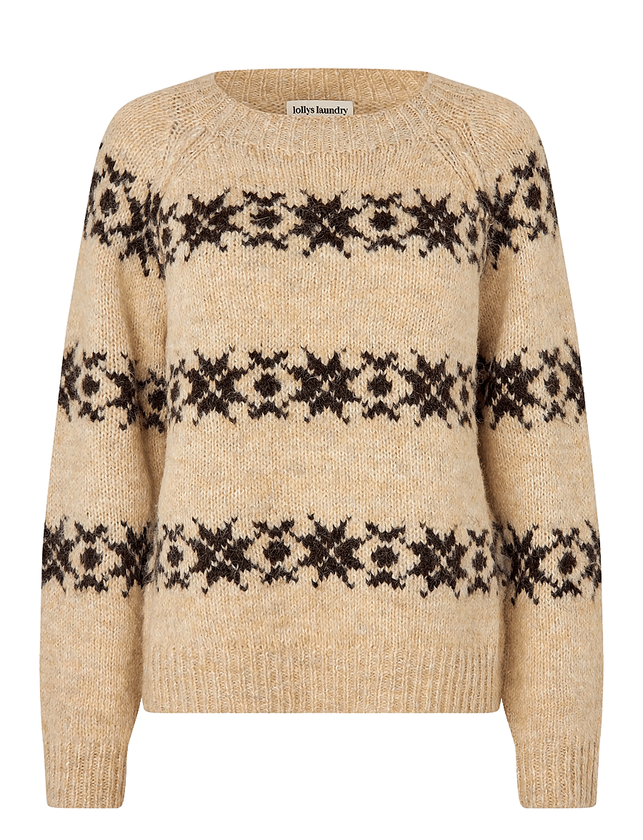 Lollys Laundry - LattieLL Knit LS - stickade tröjor - creme - 1