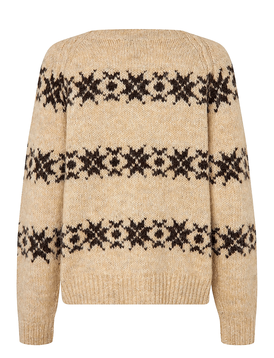 Lollys Laundry - LattieLL Knit LS - stickade tröjor - creme - 2