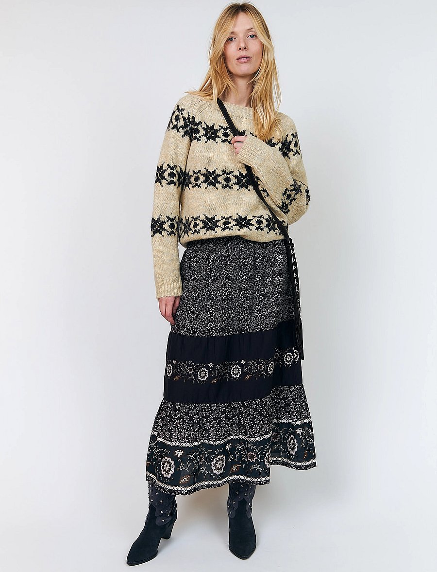 Lollys Laundry - LattieLL Knit LS - stickade tröjor - creme - 0