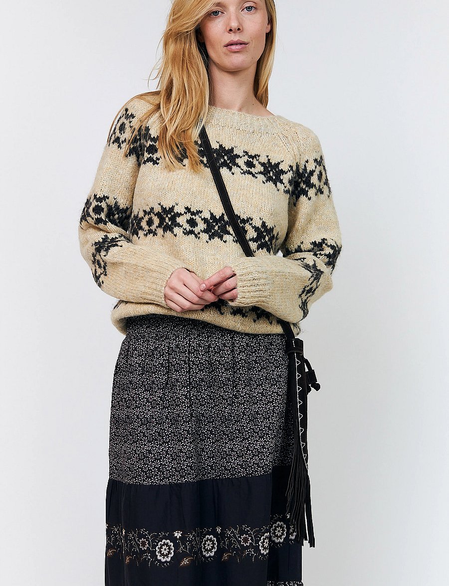 Lollys Laundry - LattieLL Knit LS - stickade tröjor - creme - 3