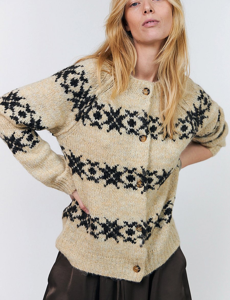 Lollys Laundry - PadovaLL Cardigan Knit LS - koftor - creme - 0