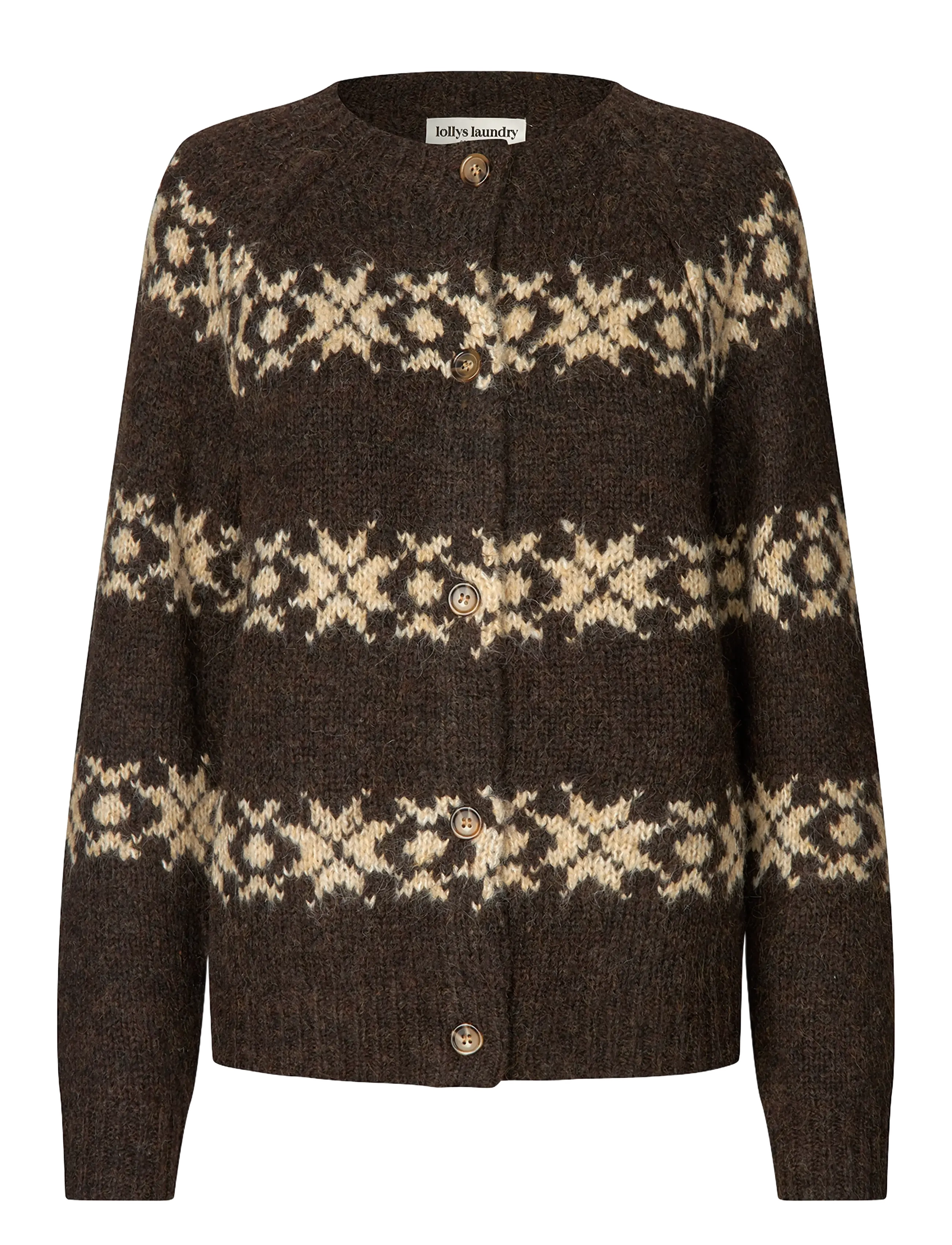 Lollys Laundry PadovaLL Cardigan Knit LS - Knitwear - DARK MOKKA / brown
