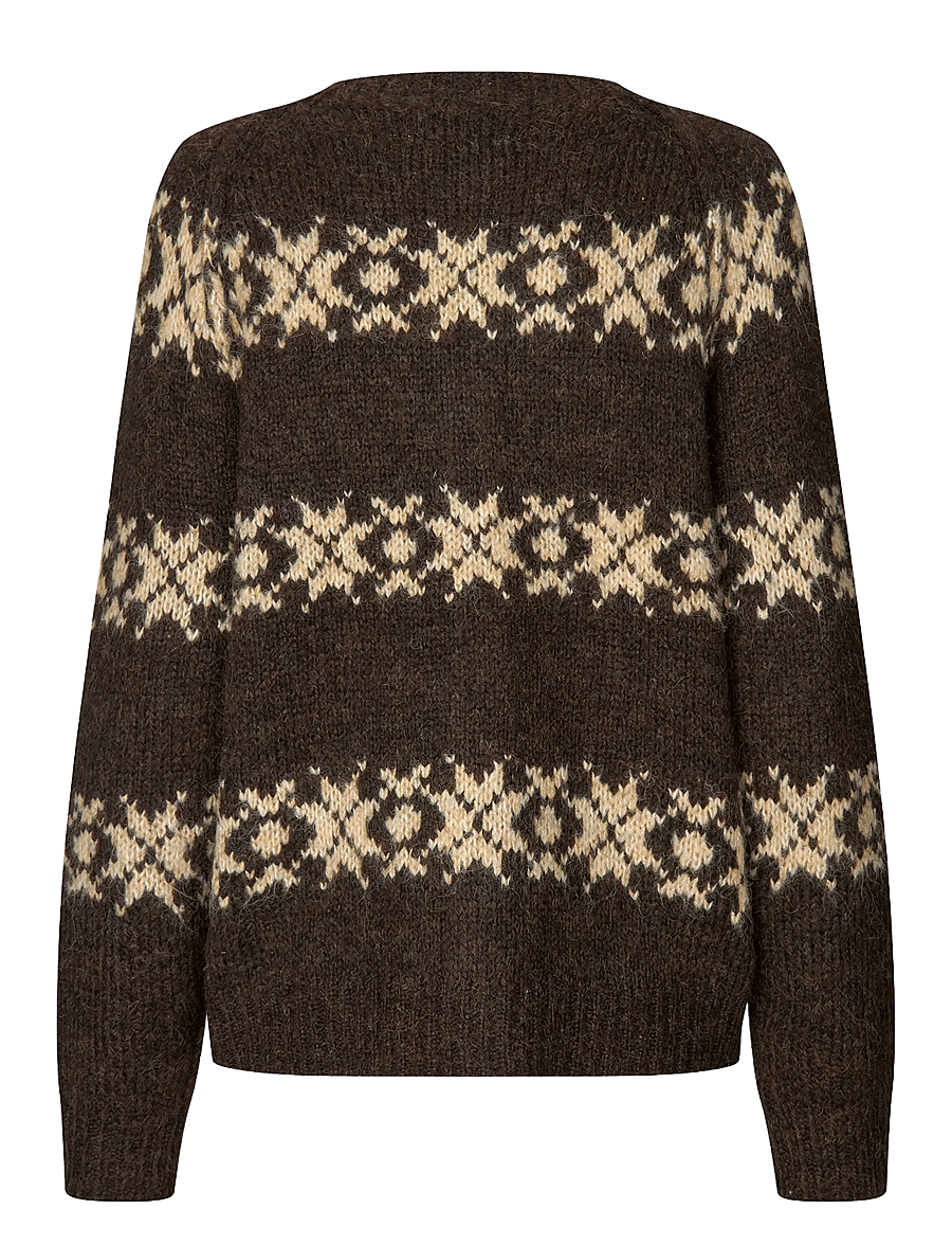 Lollys Laundry - PadovaLL Cardigan Knit LS - dark mokka - 2