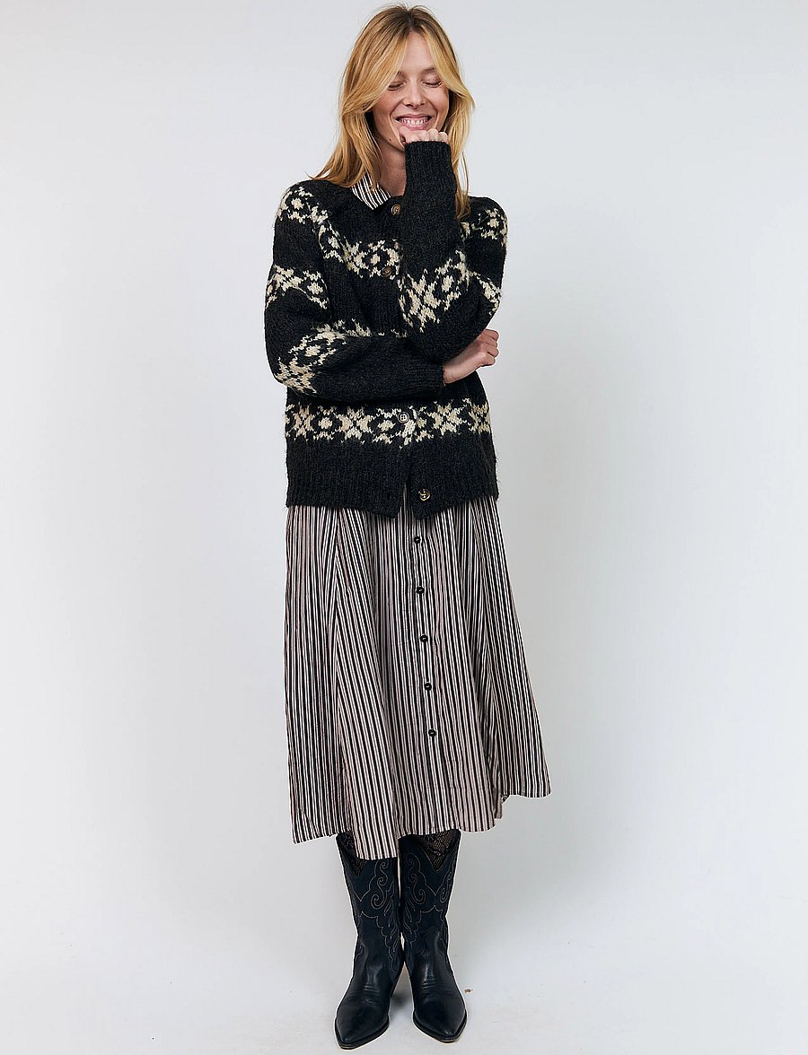 Lollys Laundry - PadovaLL Cardigan Knit LS - dark mokka - 0