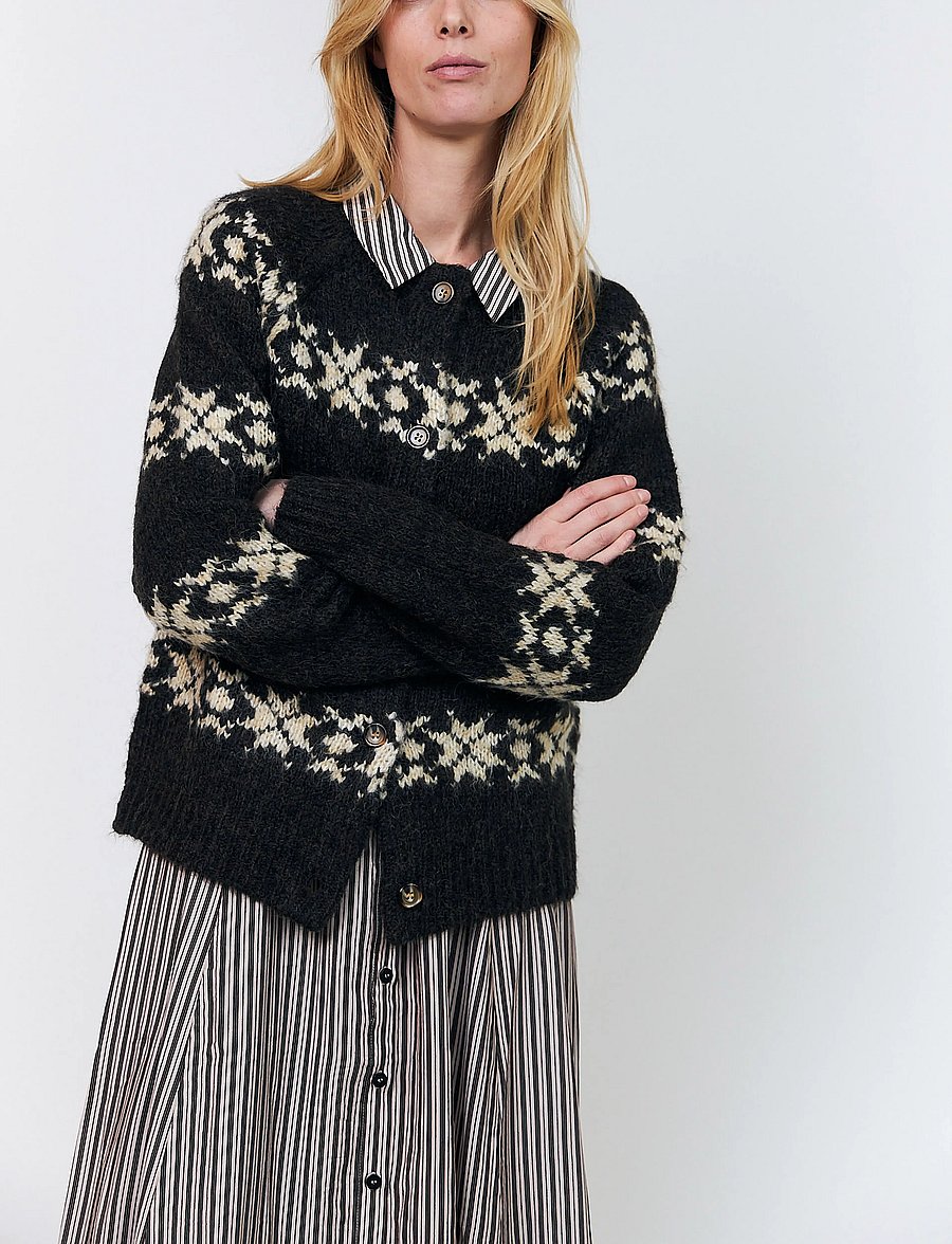 Lollys Laundry - PadovaLL Cardigan Knit LS - dark mokka - 4