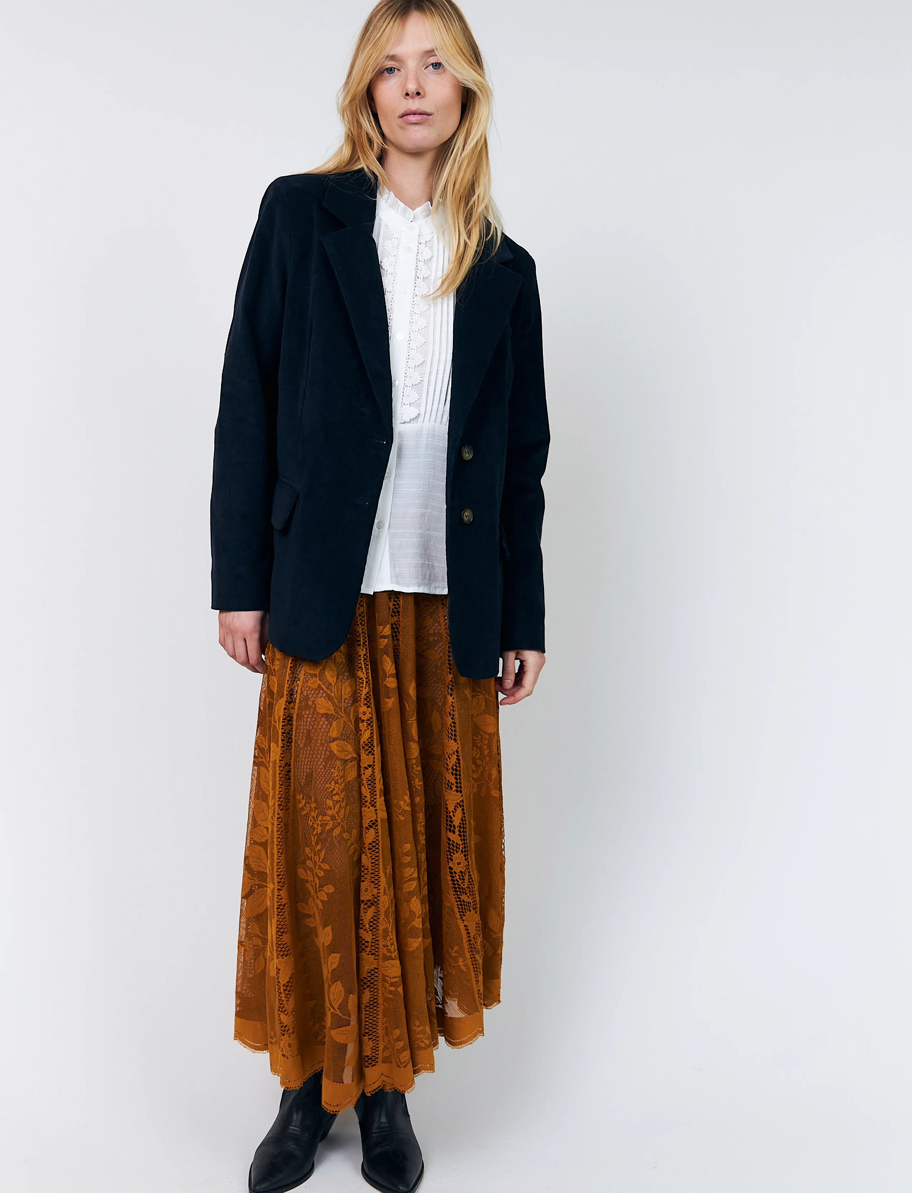 Lollys Laundry Collinsll Midi Skirt, Kvinder, Blonde Midi Nederdel, Brun, Str: XL