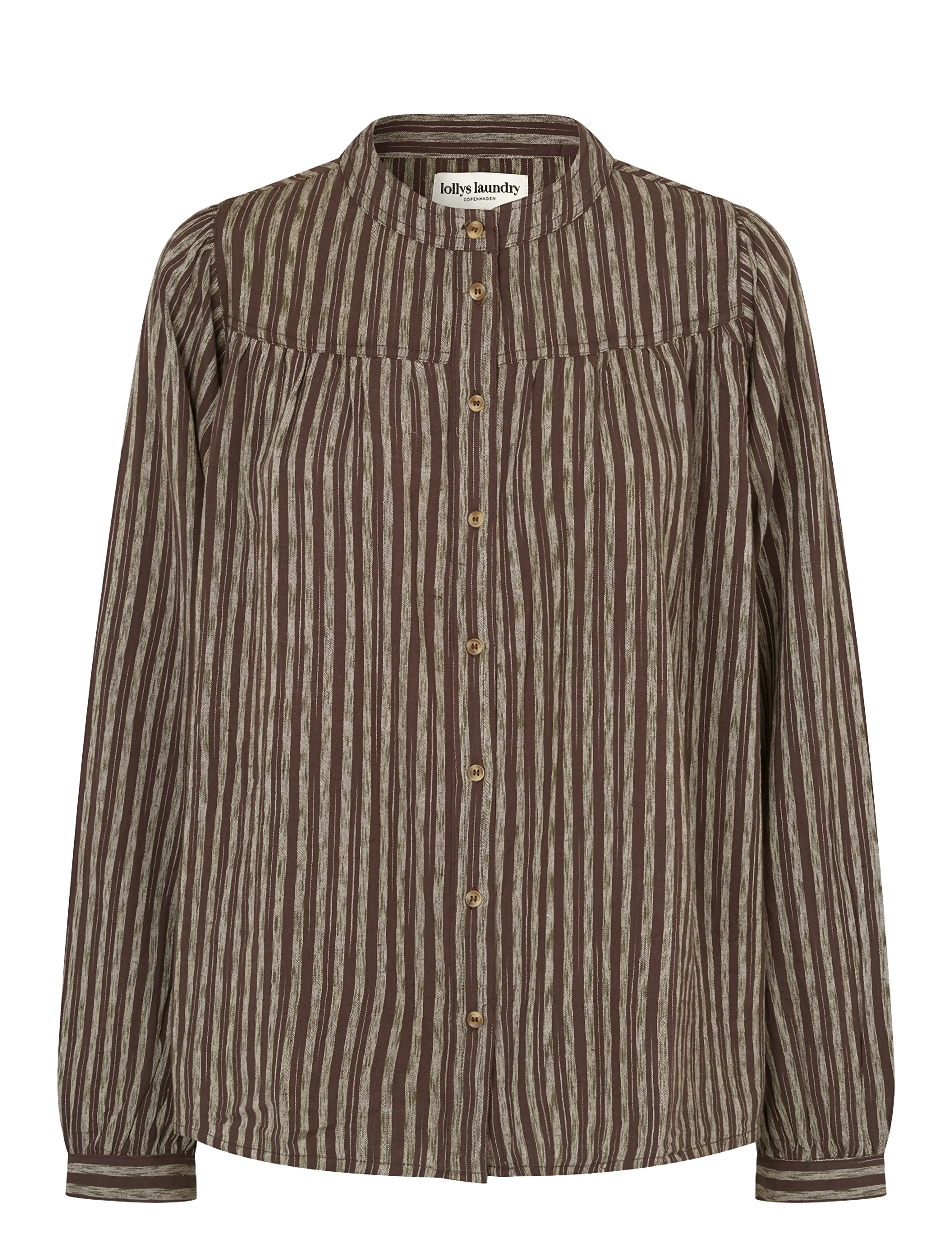 Lollys Laundry NickyLL Shirt LS - Lollys Laundry - DARK MOKKA / brown