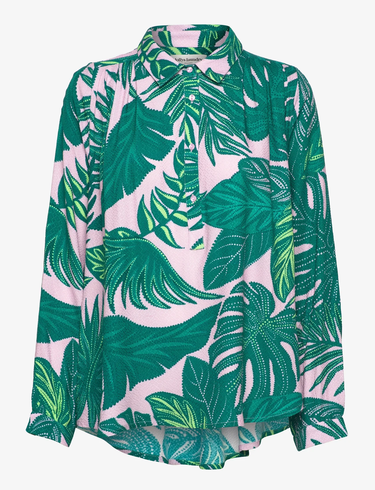 Lollys Laundry - LariLL Shirt LS - långärmade skjortor - green - 0