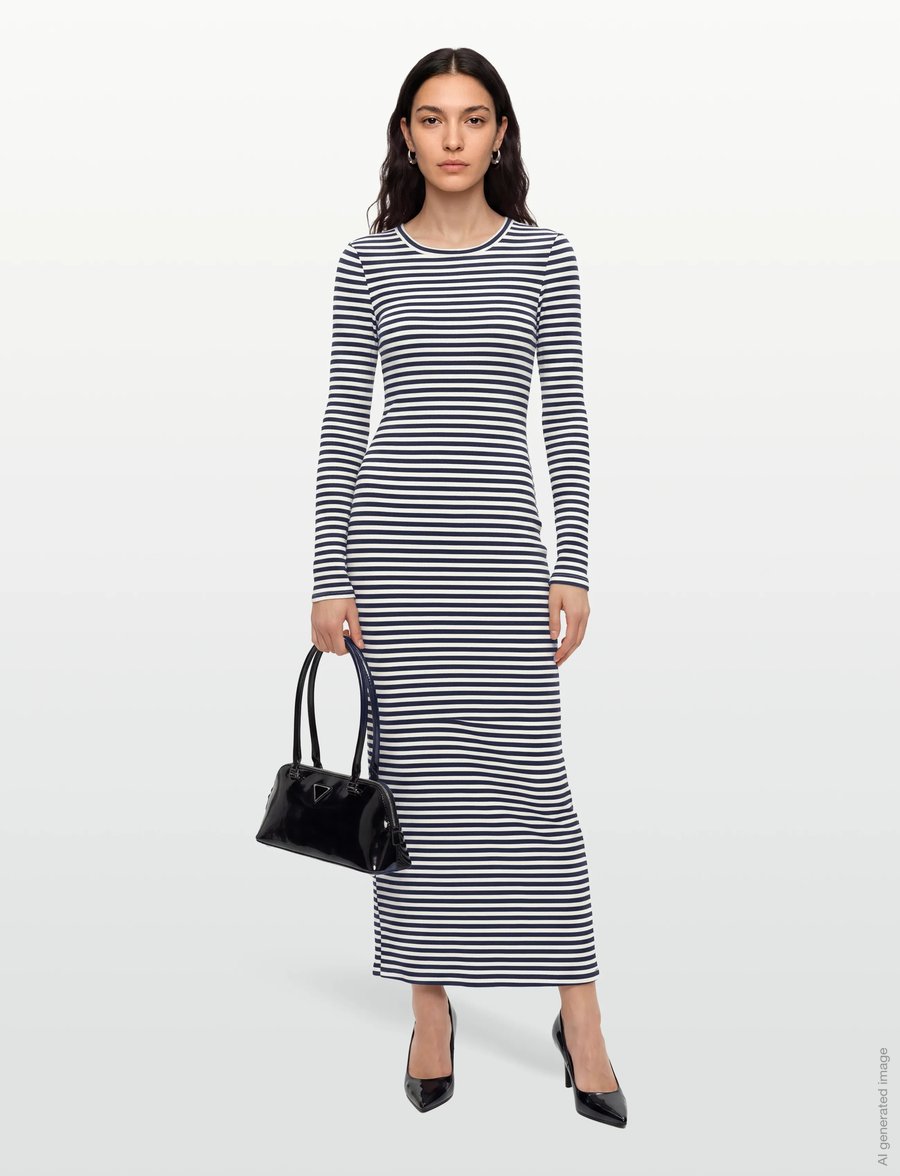 Lollys Laundry - ChristineLL Maxi Dress LS - etuikleider - navy - 0