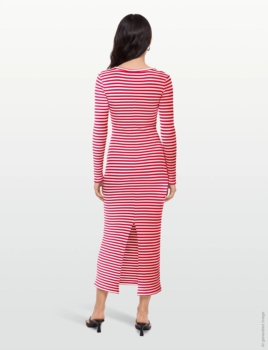 Lollys Laundry - ChristineLL Maxi Dress LS - etuikleider - red - 4