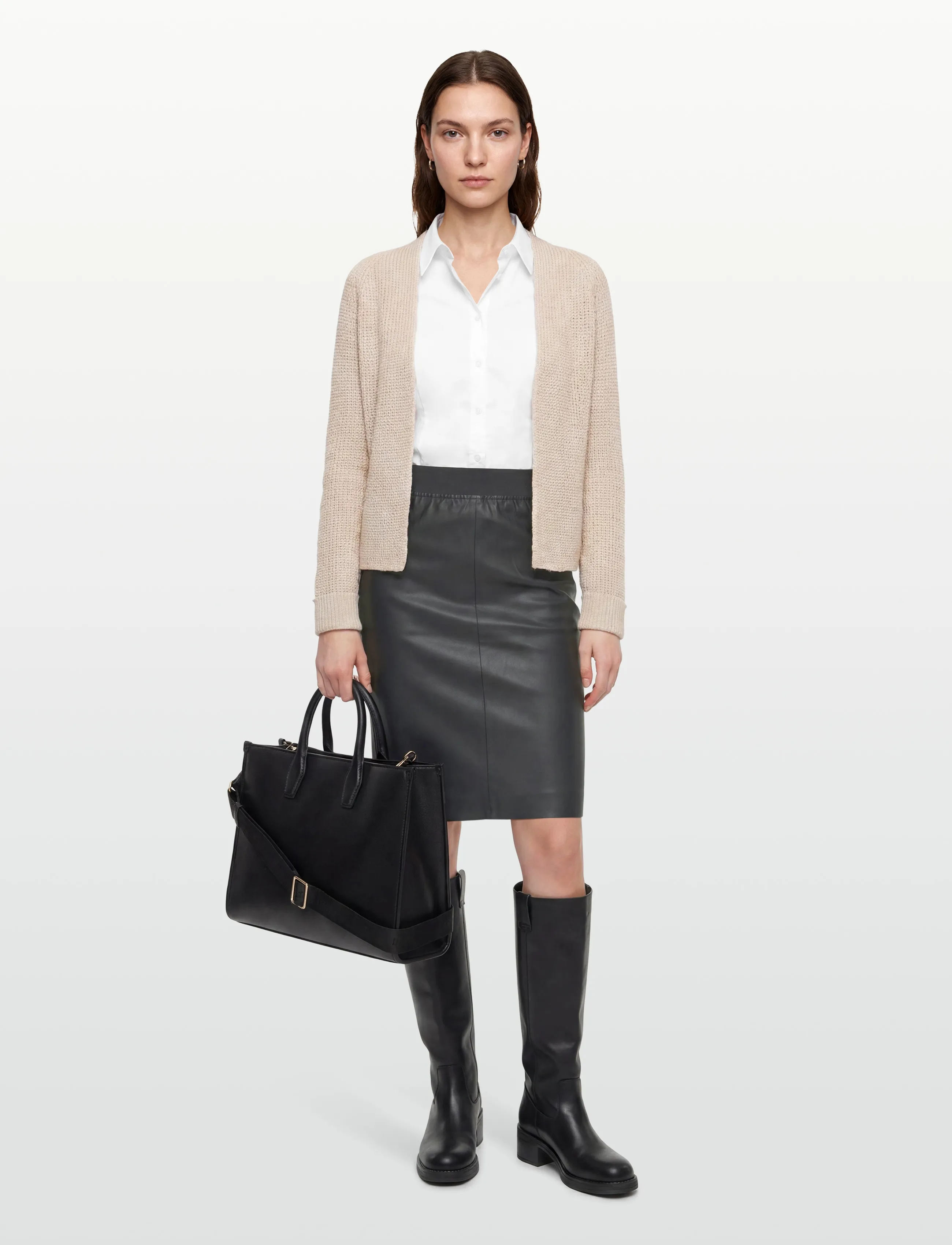 Lollys Laundry Annall Leather Skirt, XS, Röcke, Schwarz - Pencil Frauen