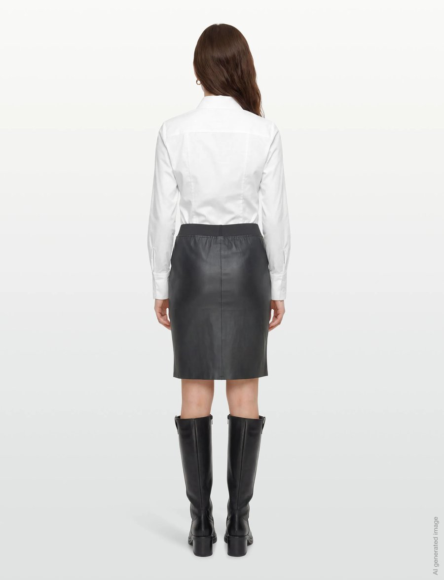 Lollys Laundry - AnnaLL Leather Skirt - lædernederdele - black - 4