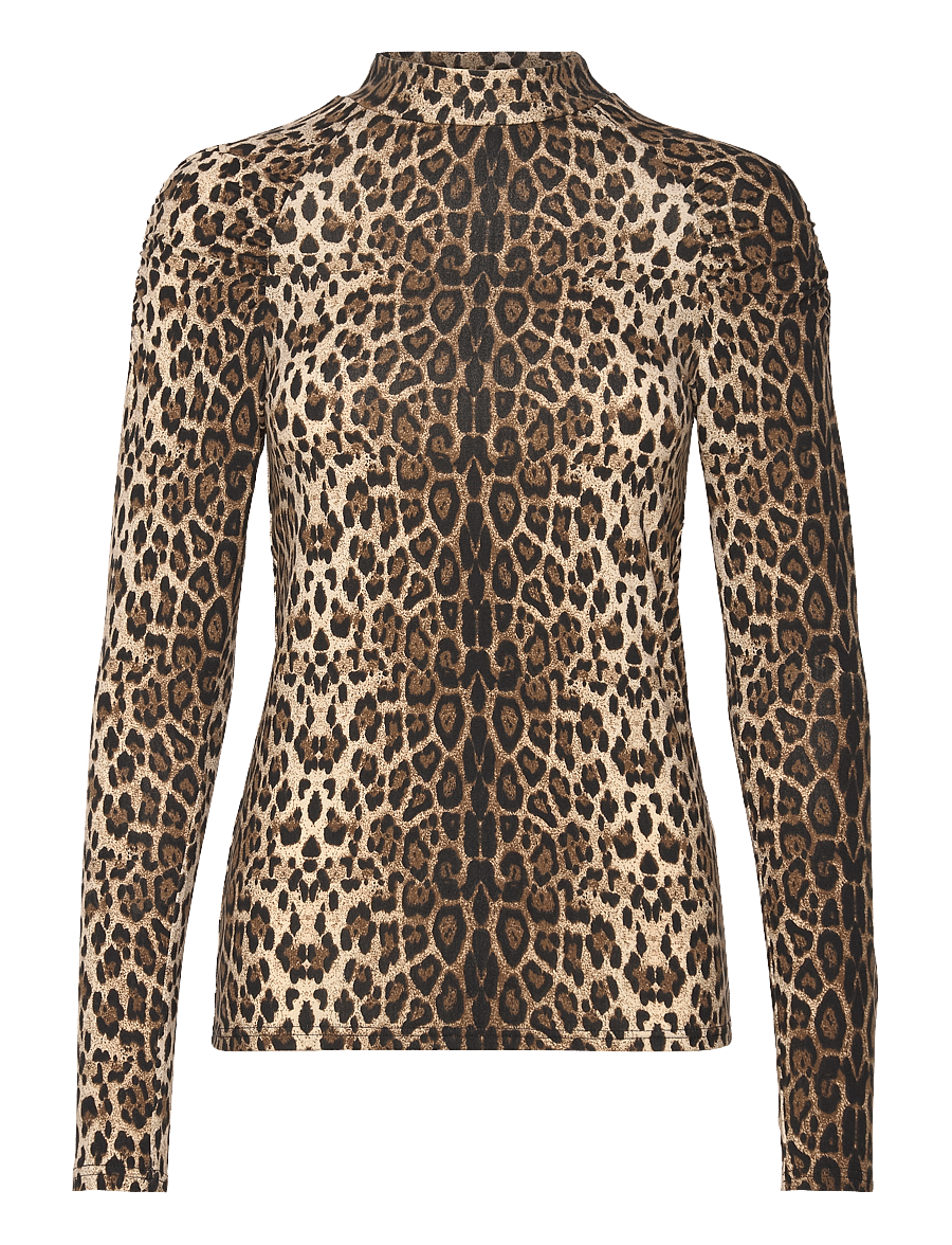 Lollys Laundry - Ellen Blouse - pikkade varrukatega alussärgid - leopard print - 0