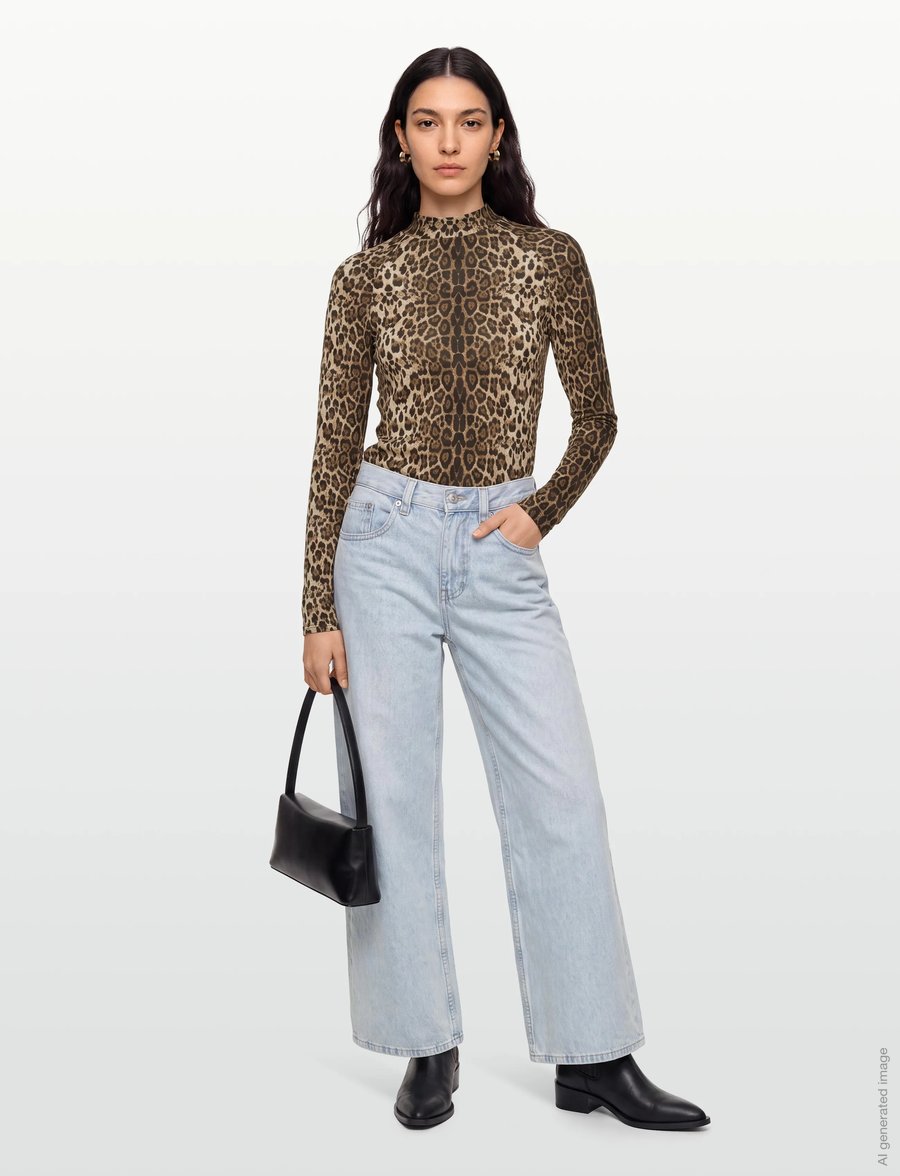 Lollys Laundry - Ellen Blouse - langärmlige tops - leopard print - 0