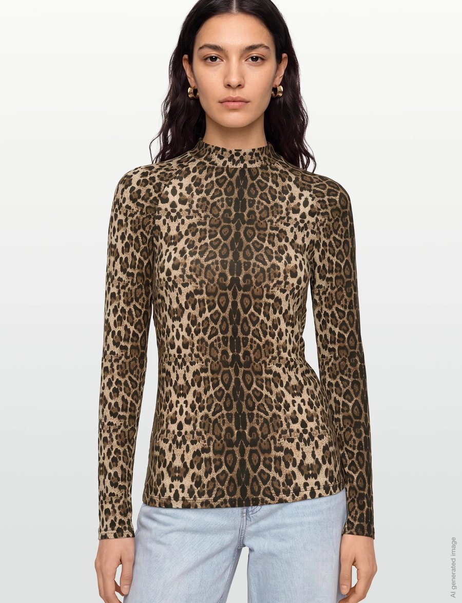 Lollys Laundry - Ellen Blouse - langärmlige tops - leopard print - 3