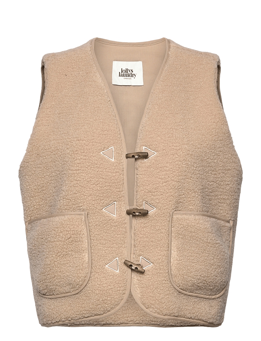 Lollys Laundry - HugoLL Vest SL - fliis- ja teddy-vestid - beige - 0