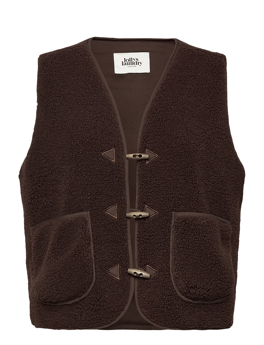 Lollys Laundry - HugoLL Vest SL - fleece- och teddyvästar - dark mokka - 0
