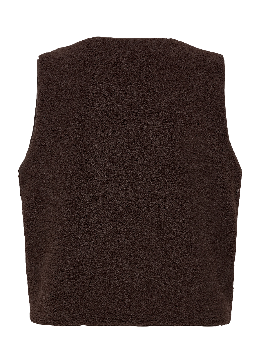 Lollys Laundry - HugoLL Vest SL - fleece- och teddyvästar - dark mokka - 1