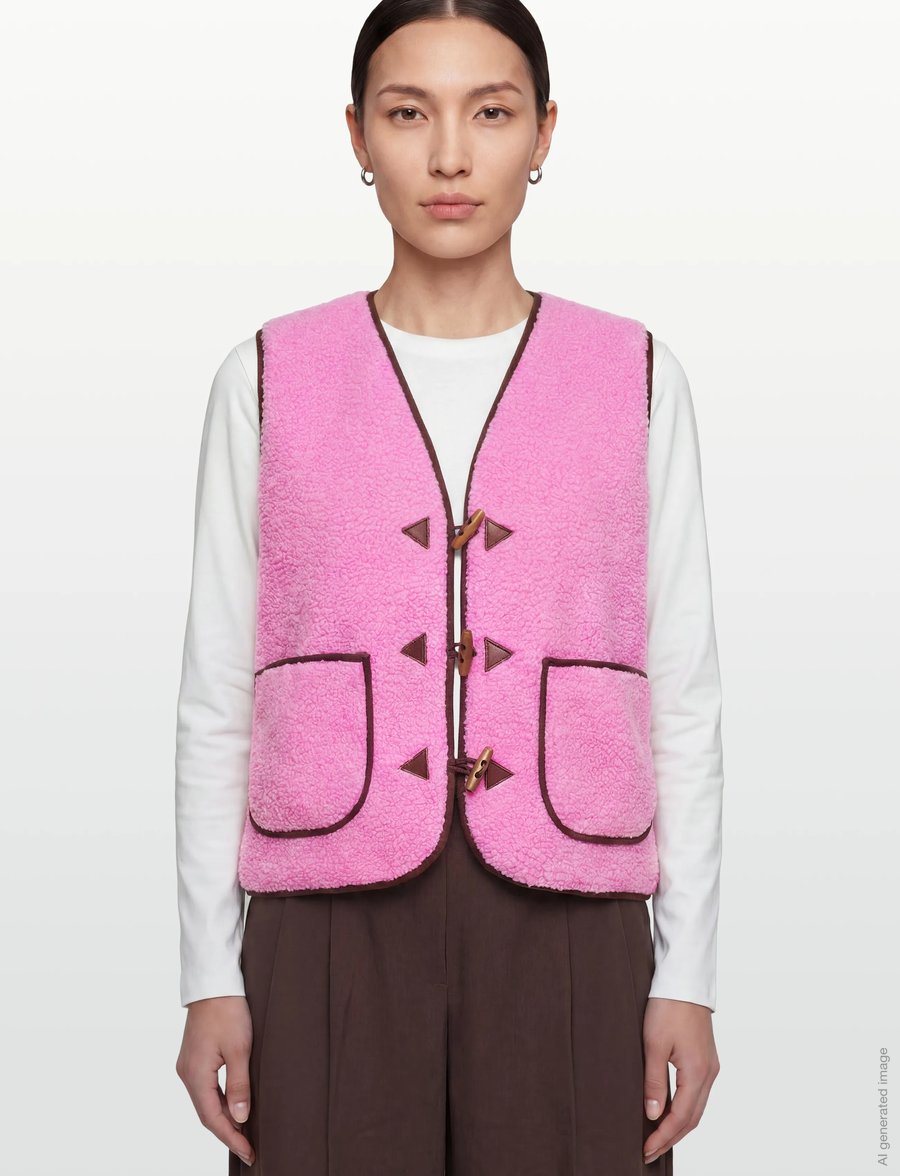 Lollys Laundry - HugoLL Vest SL - fleece- og teddyveste - pink - 3