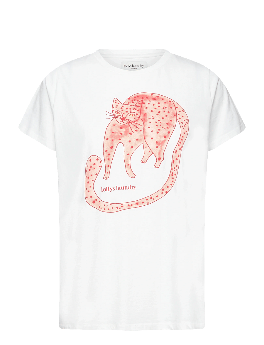 Lollys Laundry - RomaLL Cat Tee SS - t-shirts - 01 white - 0
