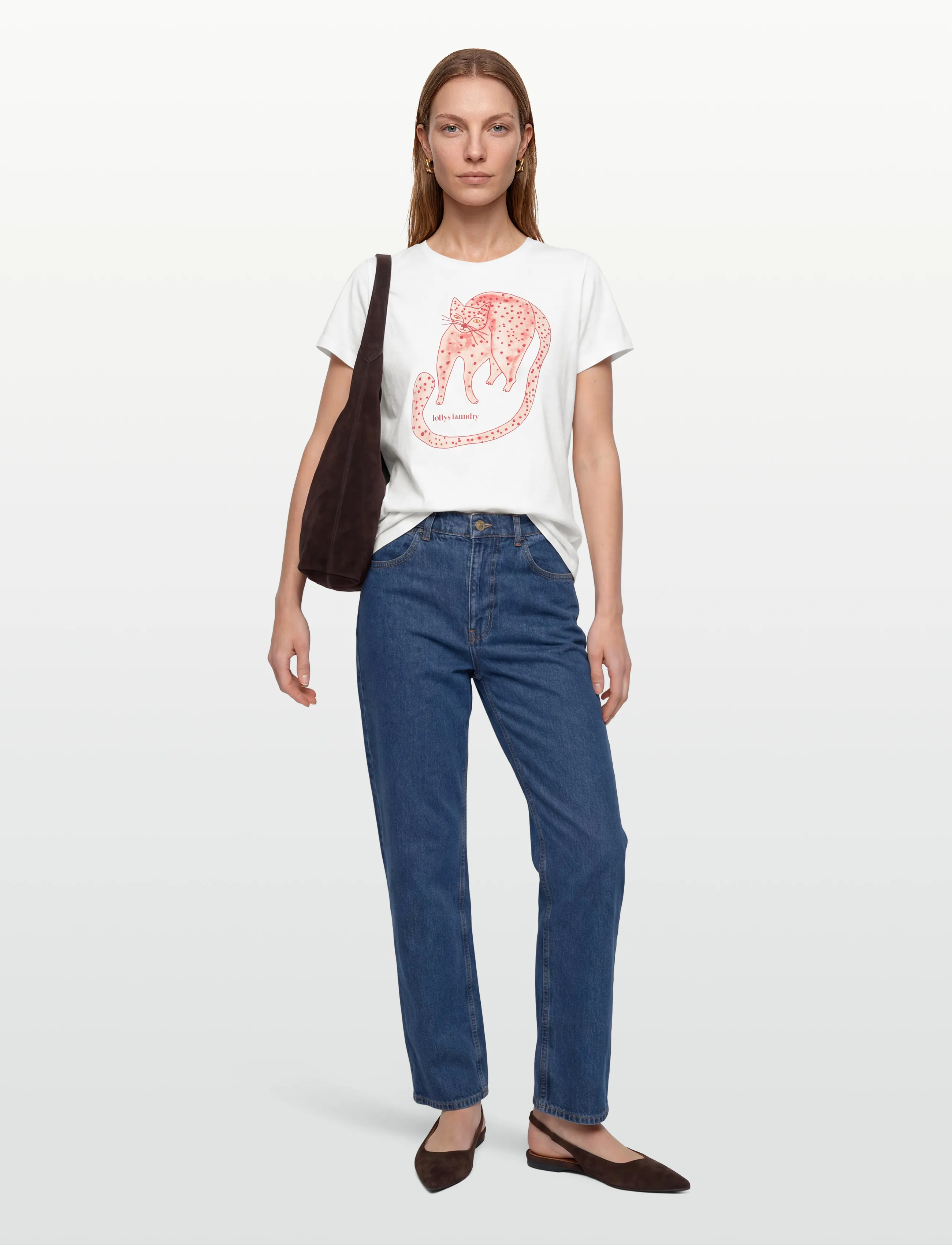 Lollys Laundry - RomaLL Cat Tee SS - t-shirts - 01 white - 0