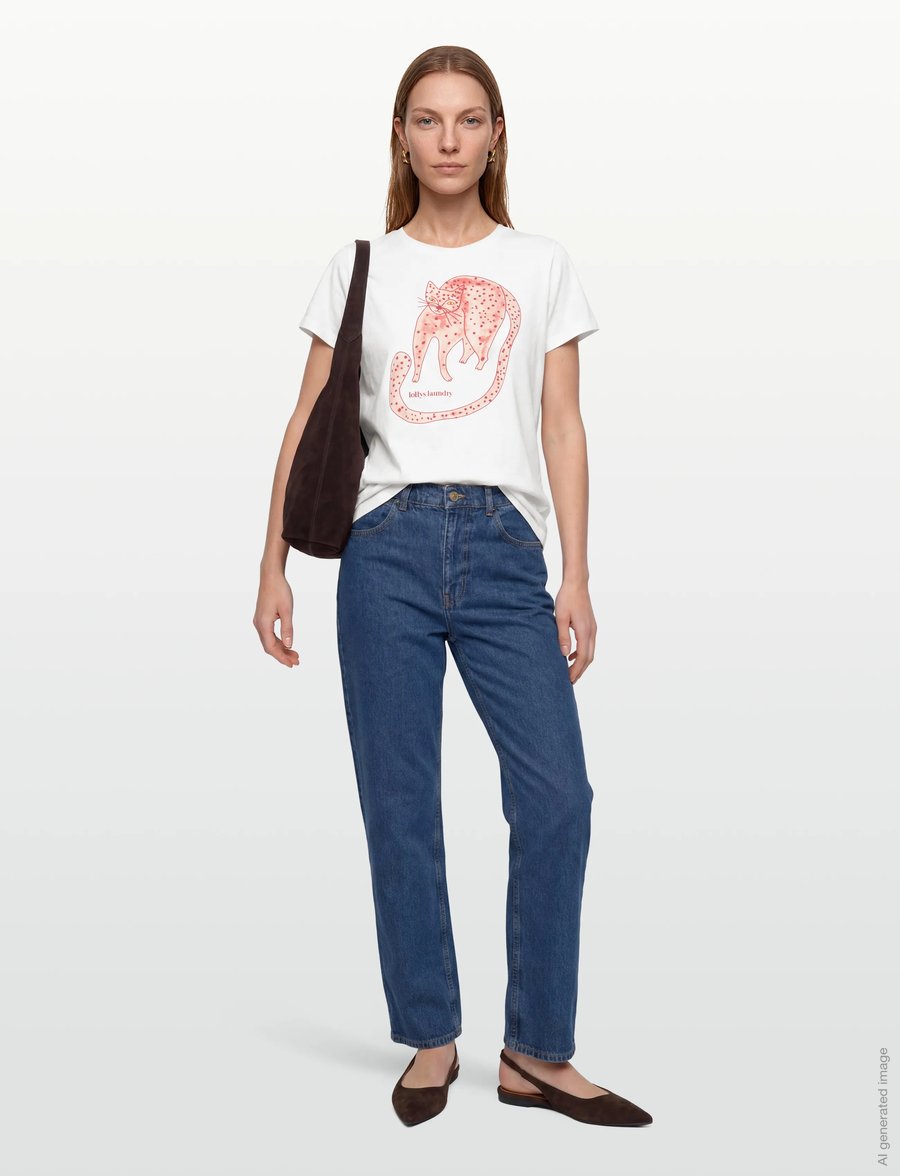Lollys Laundry - RomaLL Cat Tee SS - t-shirts - 01 white - 0