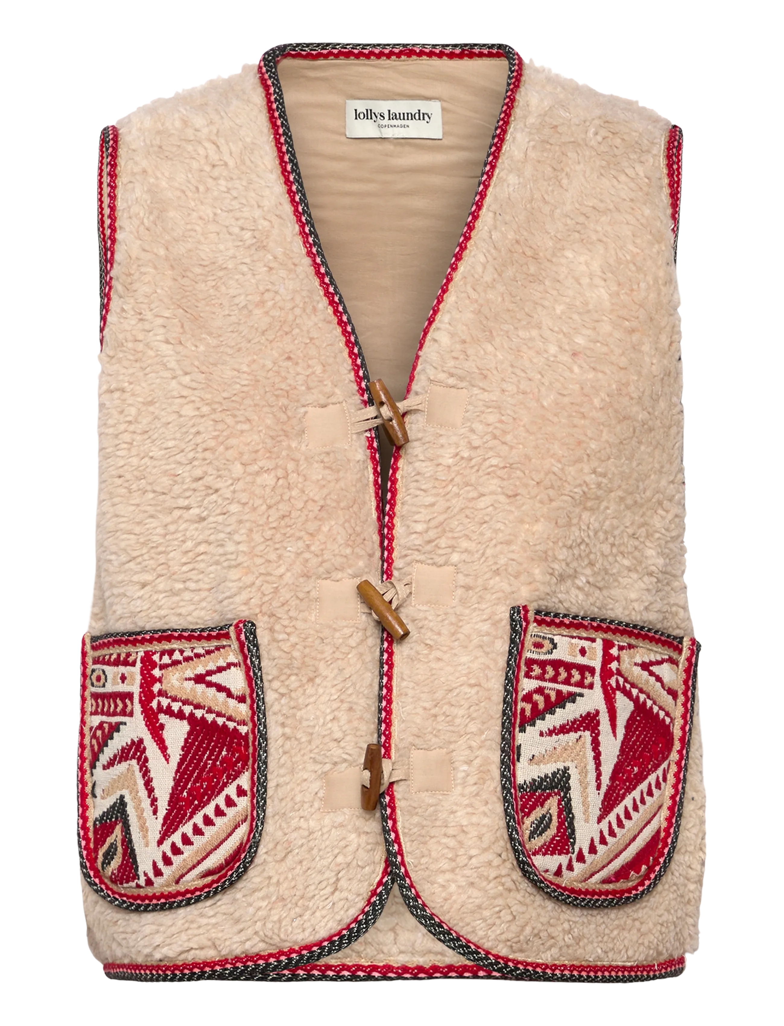 Lollys Laundry HugoLL Vest SL - Tøj - RED / beige