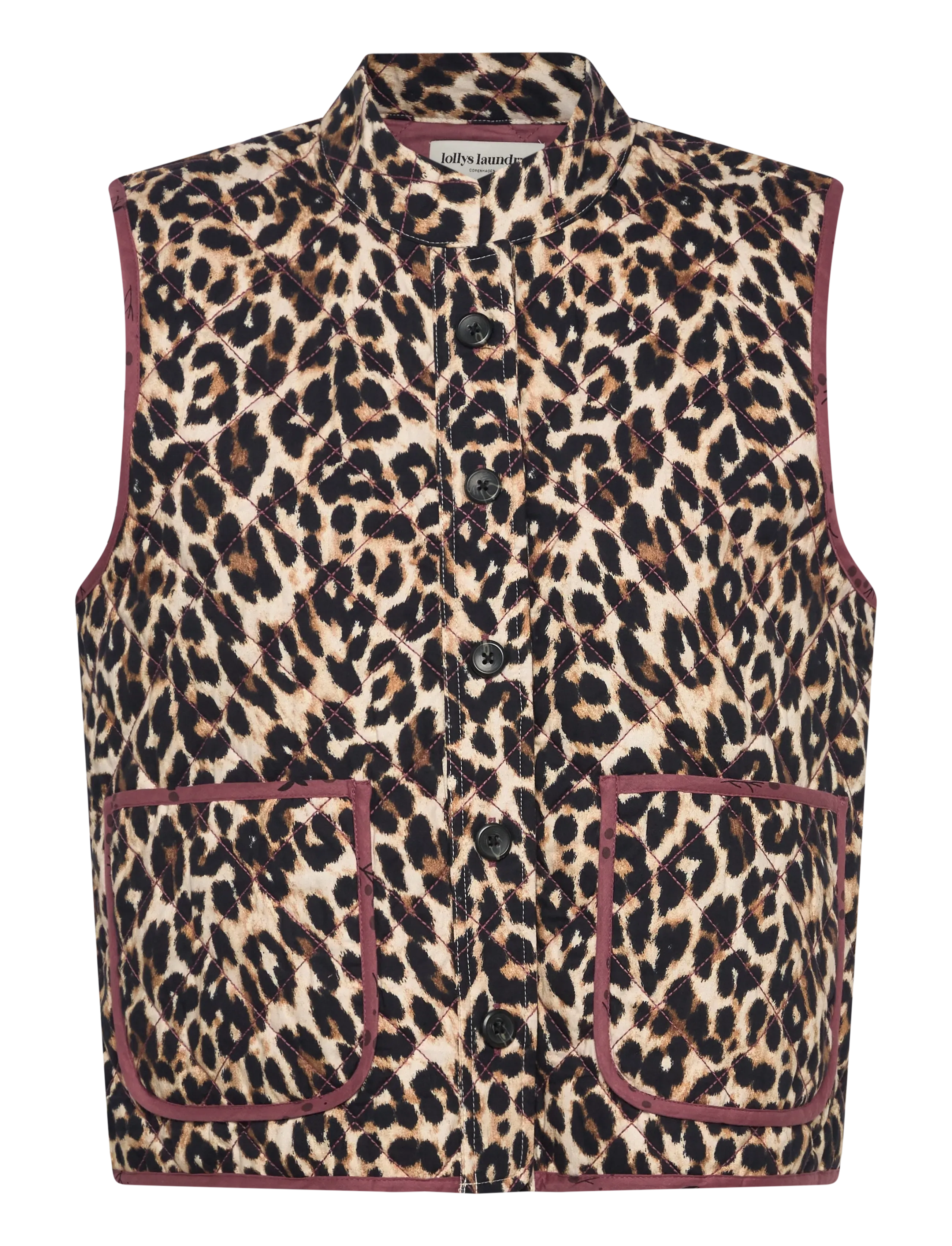 Lollys Laundry CairoLL Quilted Vest - Quiltade västar - LEOPARD PRINT / beige