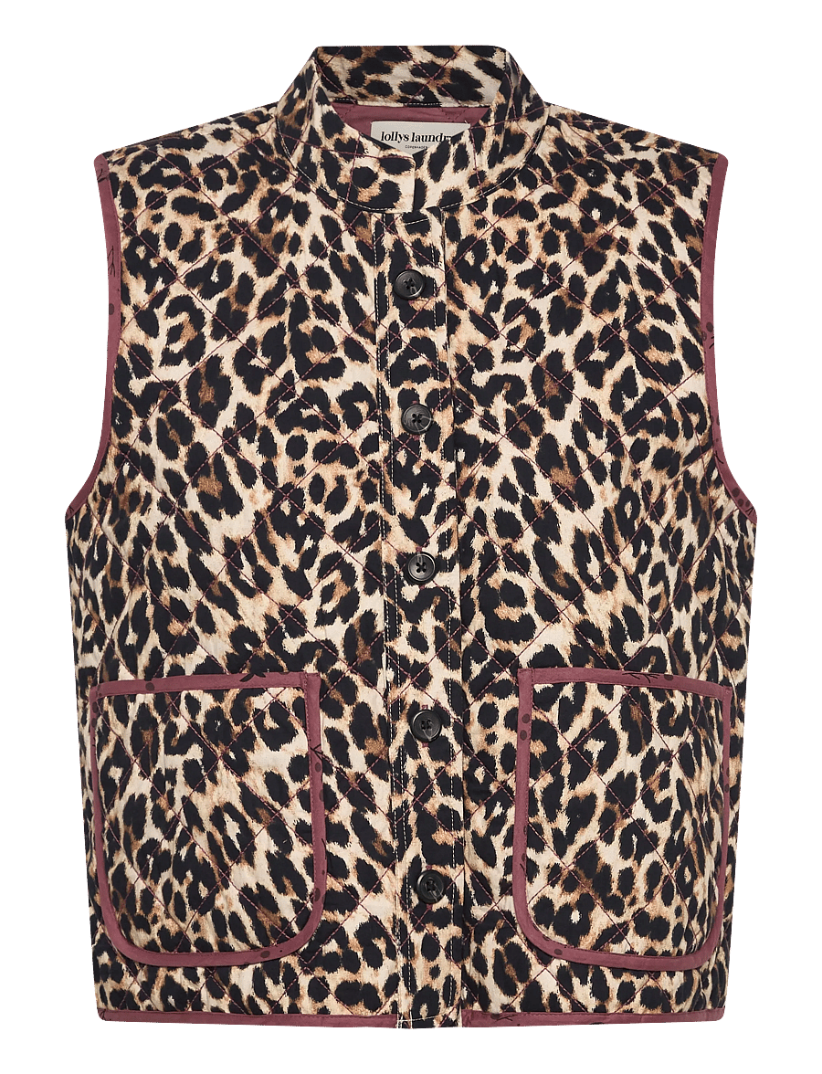 Lollys Laundry - CairoLL Quilted Vest - frühlingsjacken - leopard print - 0