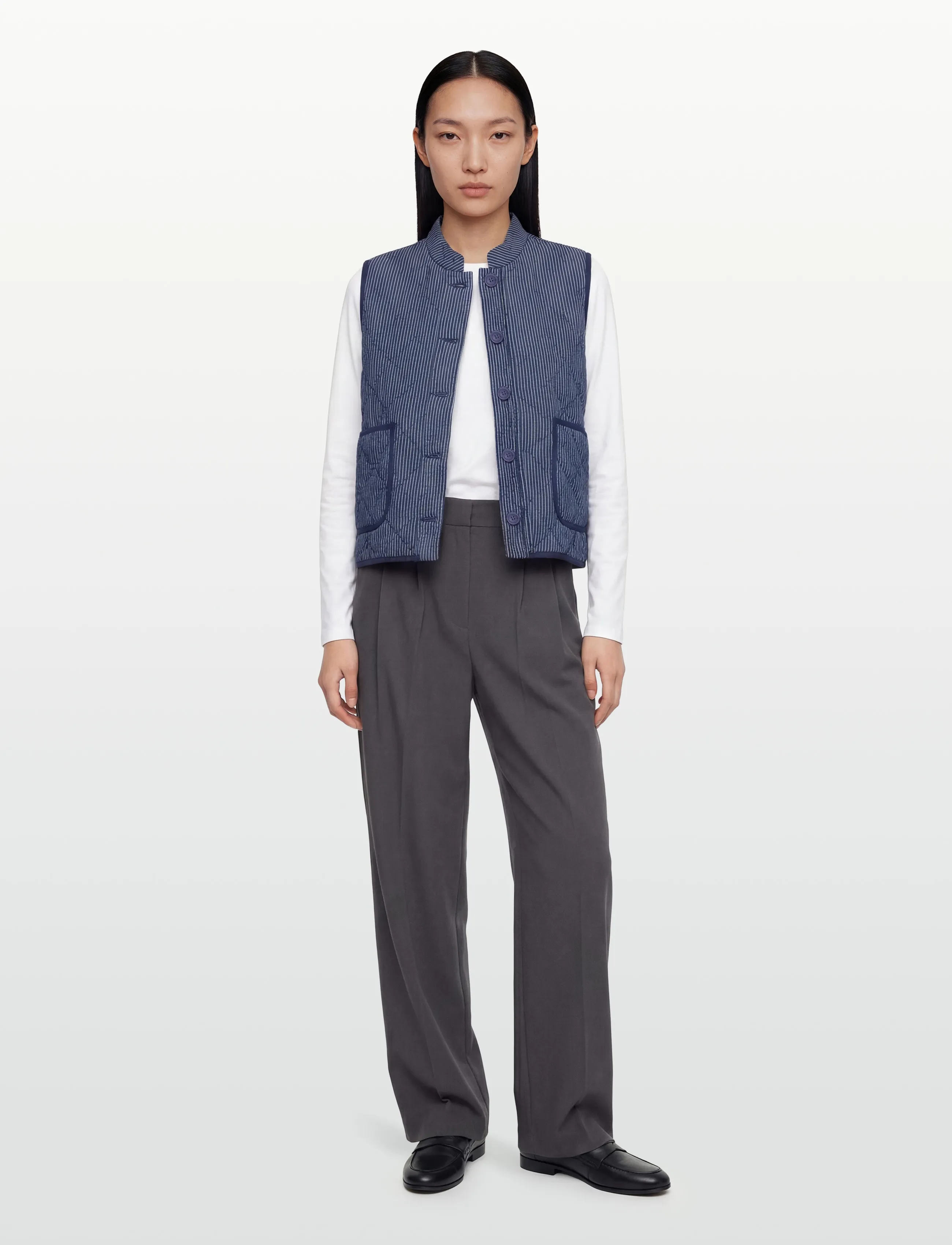 Lollys Laundry - CairoLL Quilted Vest - frühlingsjacken - dark blue - 0