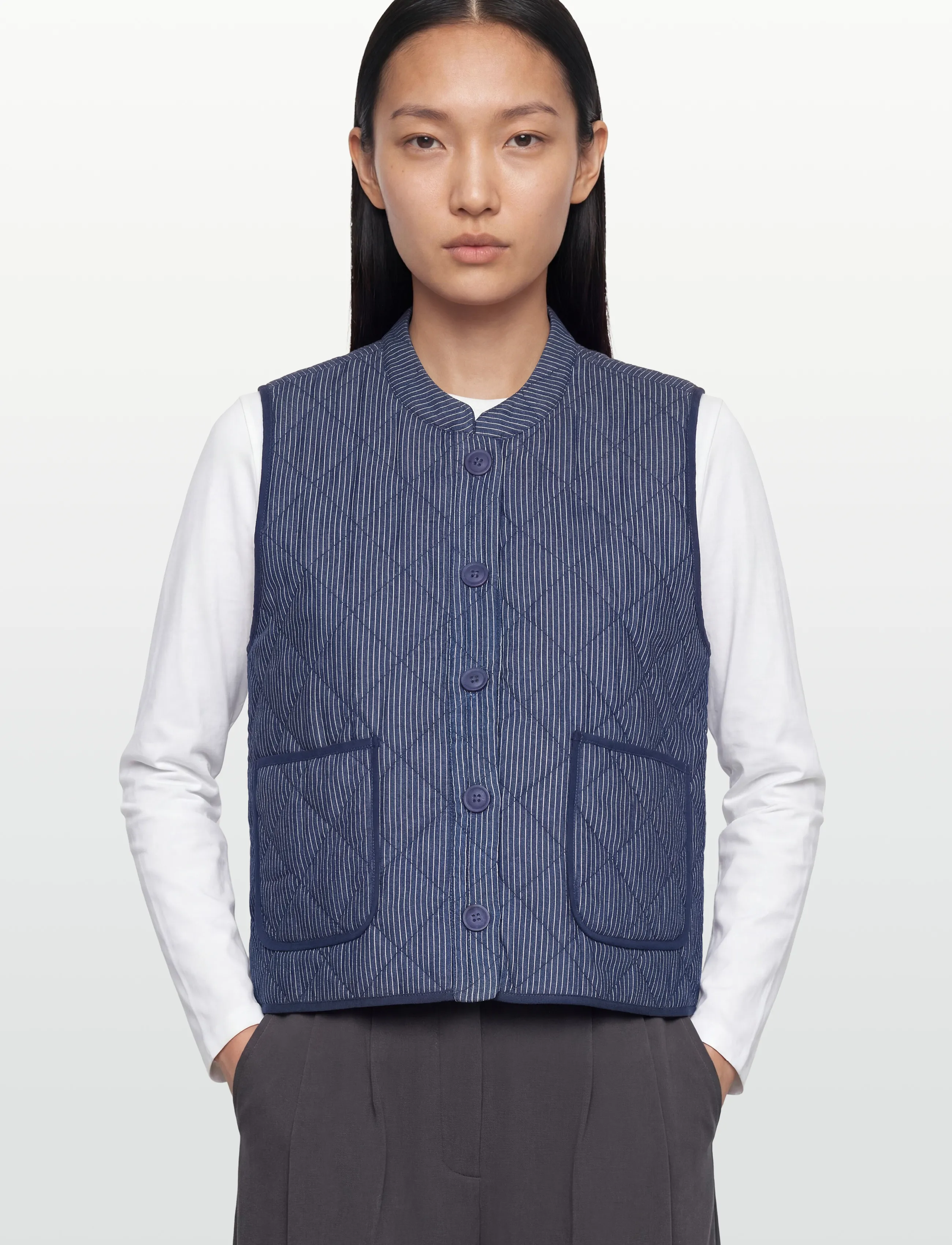 Lollys Laundry - CairoLL Quilted Vest - frühlingsjacken - dark blue - 3