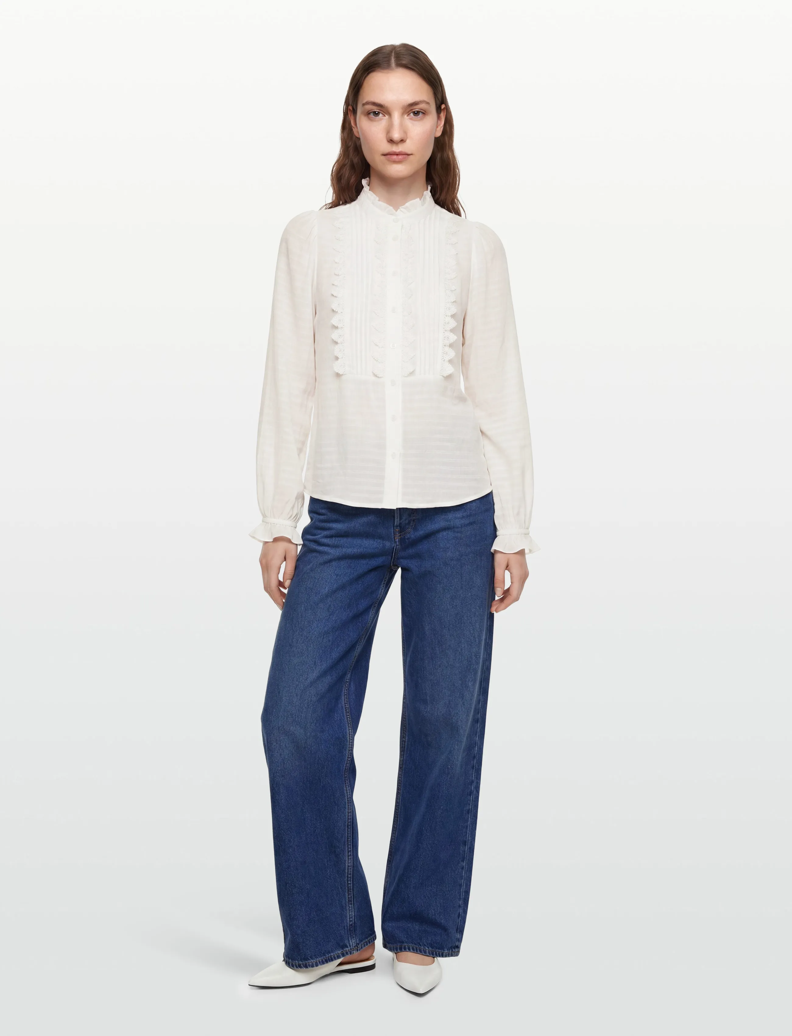 Lollys Laundry Arielll Shirt Ls, L, White, Bluser > Langærmede, Dame
