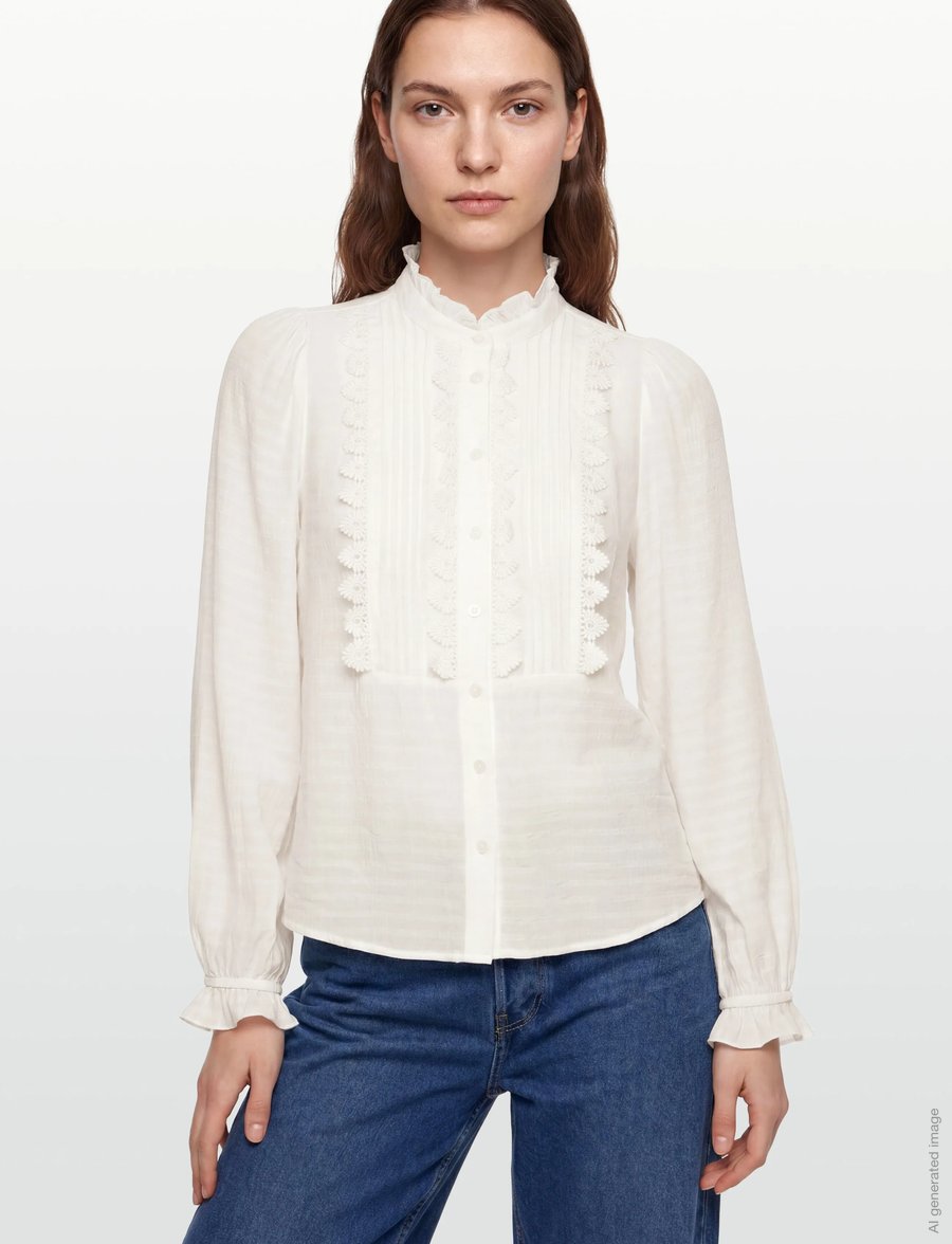 Lollys Laundry - ArielLL Shirt LS - långärmade blusar - white - 3