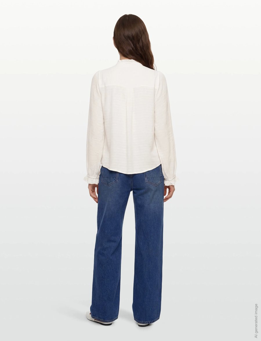 Lollys Laundry - ArielLL Shirt LS - långärmade blusar - white - 4