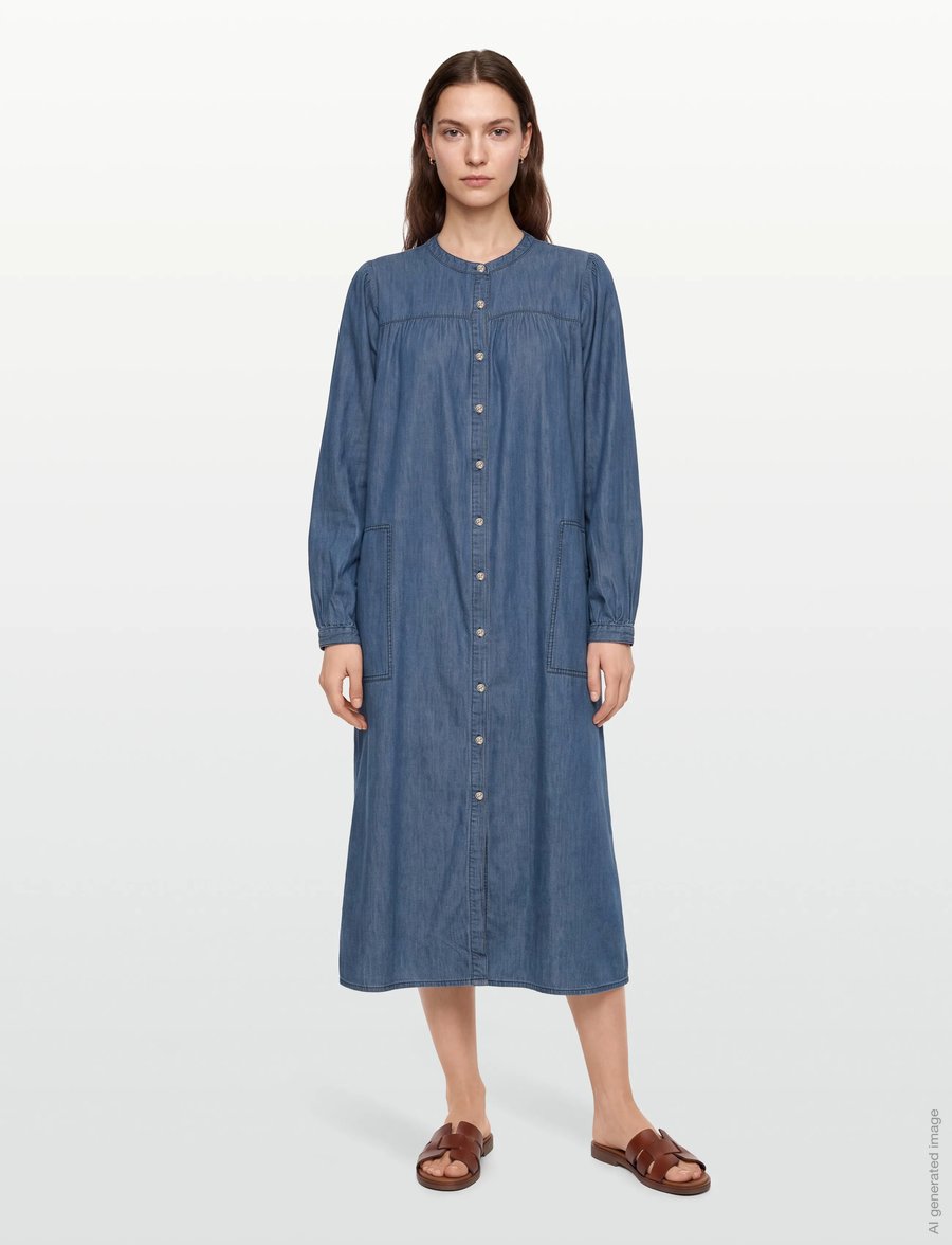 Lollys Laundry - JessLL Dress LS - jeanskleider - blue - 0