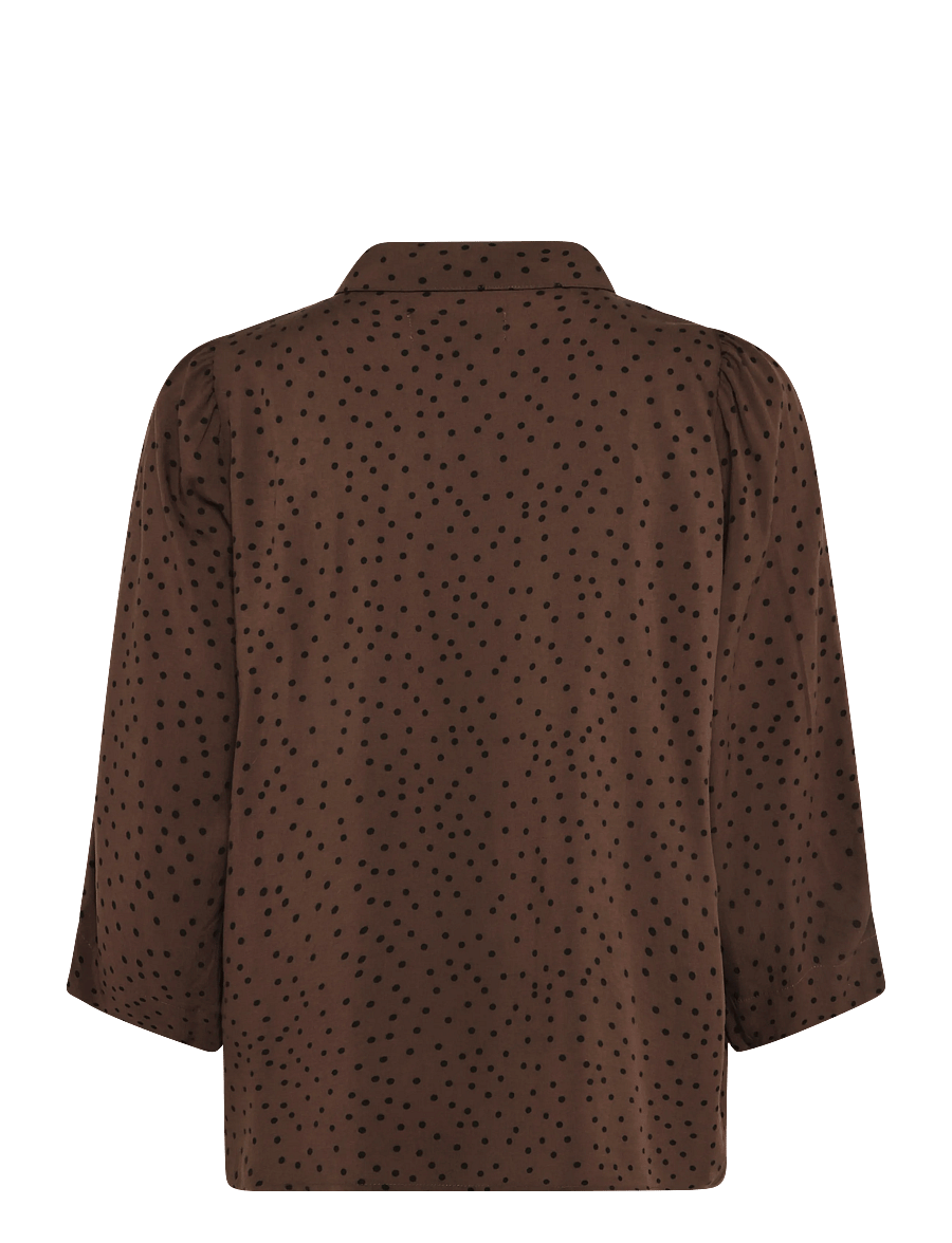 Lollys Laundry - BonoLL Shirt SS - kortärmade skjortor - dark mokka - 1