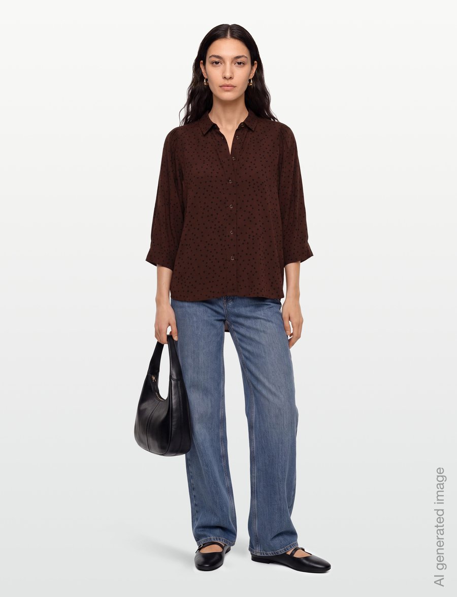 Lollys Laundry - BonoLL Shirt SS - lühikeste varrukatega särgid - dark mokka - 0