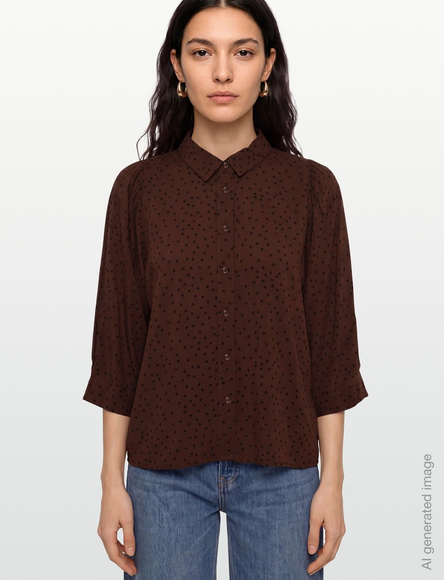 Lollys Laundry - BonoLL Shirt SS - lühikeste varrukatega särgid - dark mokka - 3