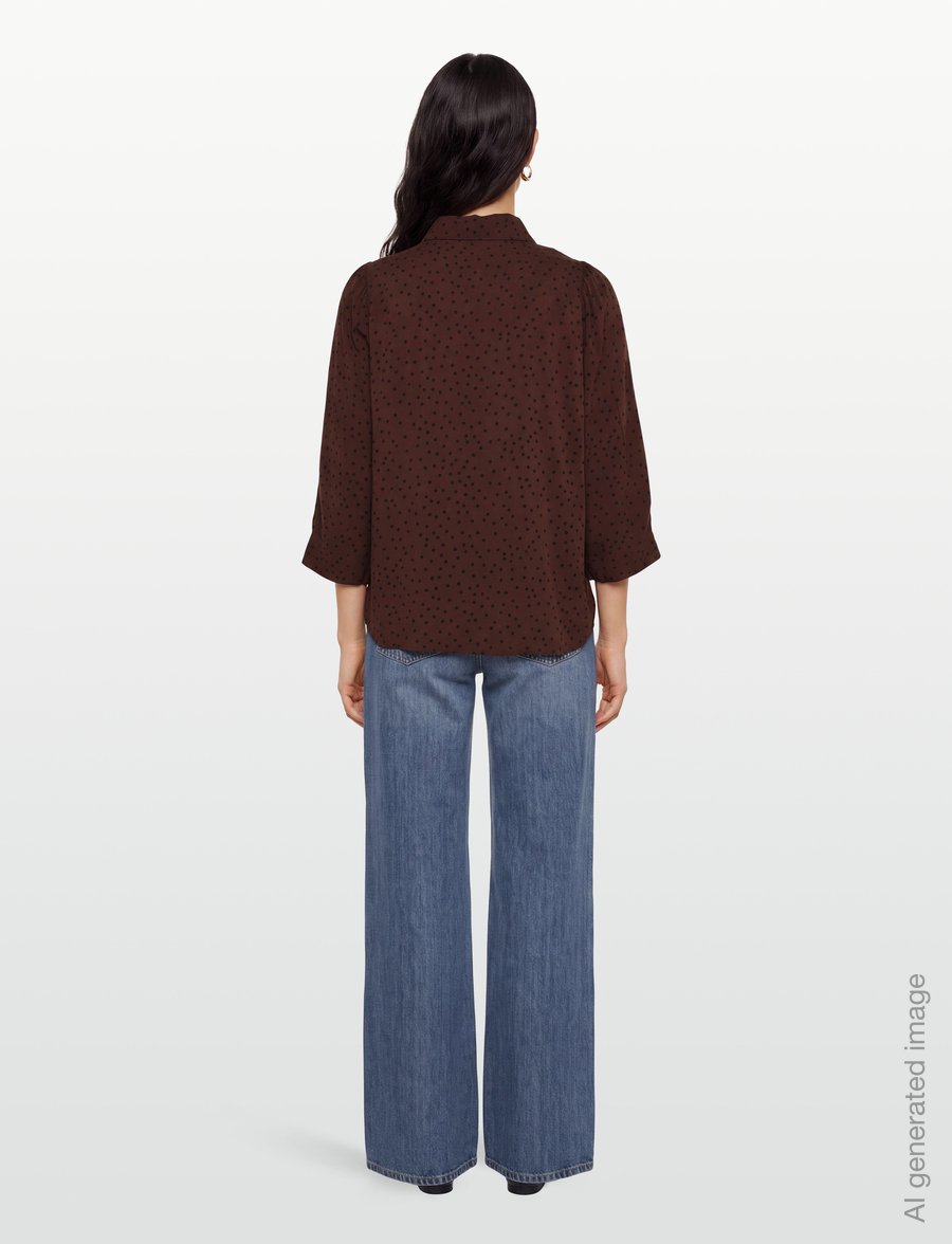 Lollys Laundry - BonoLL Shirt SS - lühikeste varrukatega särgid - dark mokka - 4