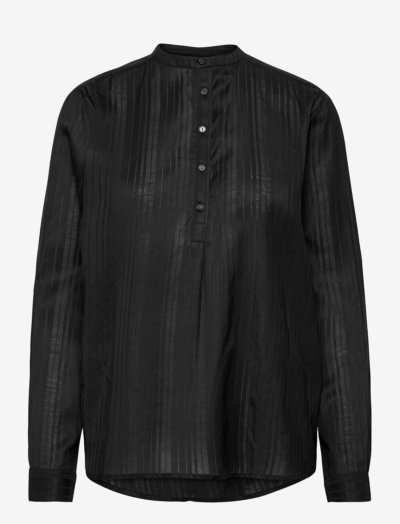 Lollys Laundry - Lux Shirt - långärmade blusar - black - 0