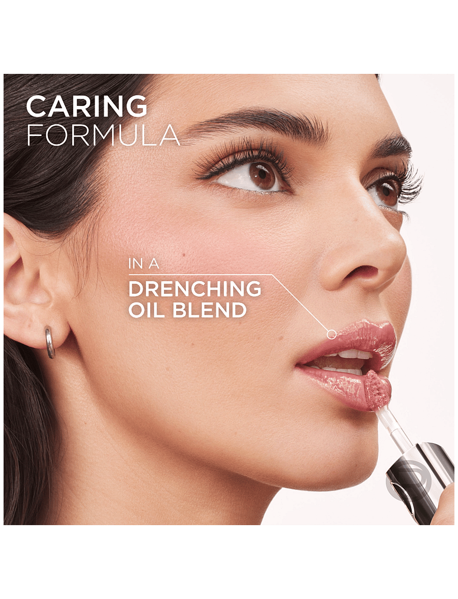 L'Oréal Paris - L'Oréal Paris Plump Ambition Hyaluron Lip Oil läppolja 201 Milky Nu 5 ml - smink - milky nu - 2