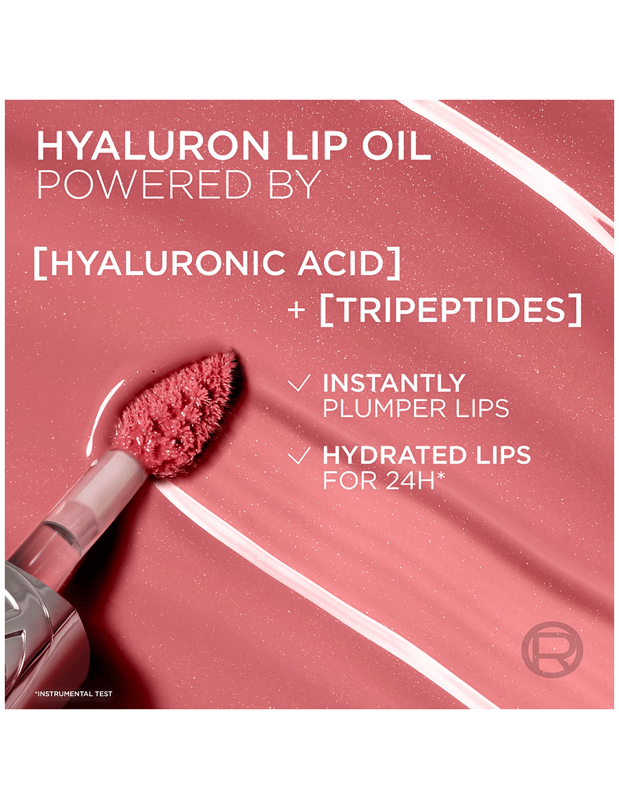 L'Oréal Paris - L'Oréal Paris Plump Ambition Hyaluron Lip Oil läppolja 201 Milky Nu 5 ml - smink - milky nu - 4