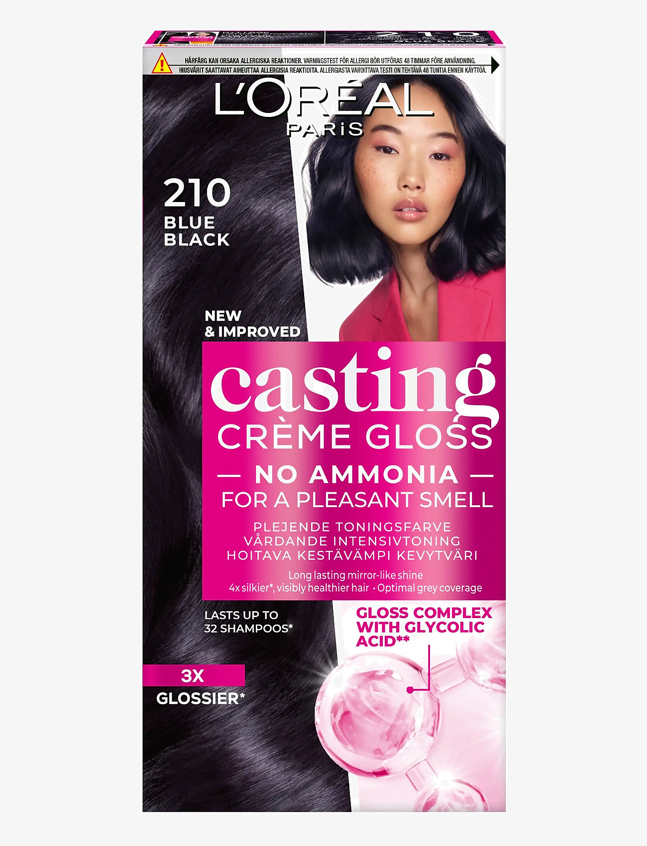 L'Oréal Paris - L'Oréal Paris Casting Crème Gloss Semi-permanent hårfärg för alla hårtyper 210 Blue Black - hårfarve - blue black - 0