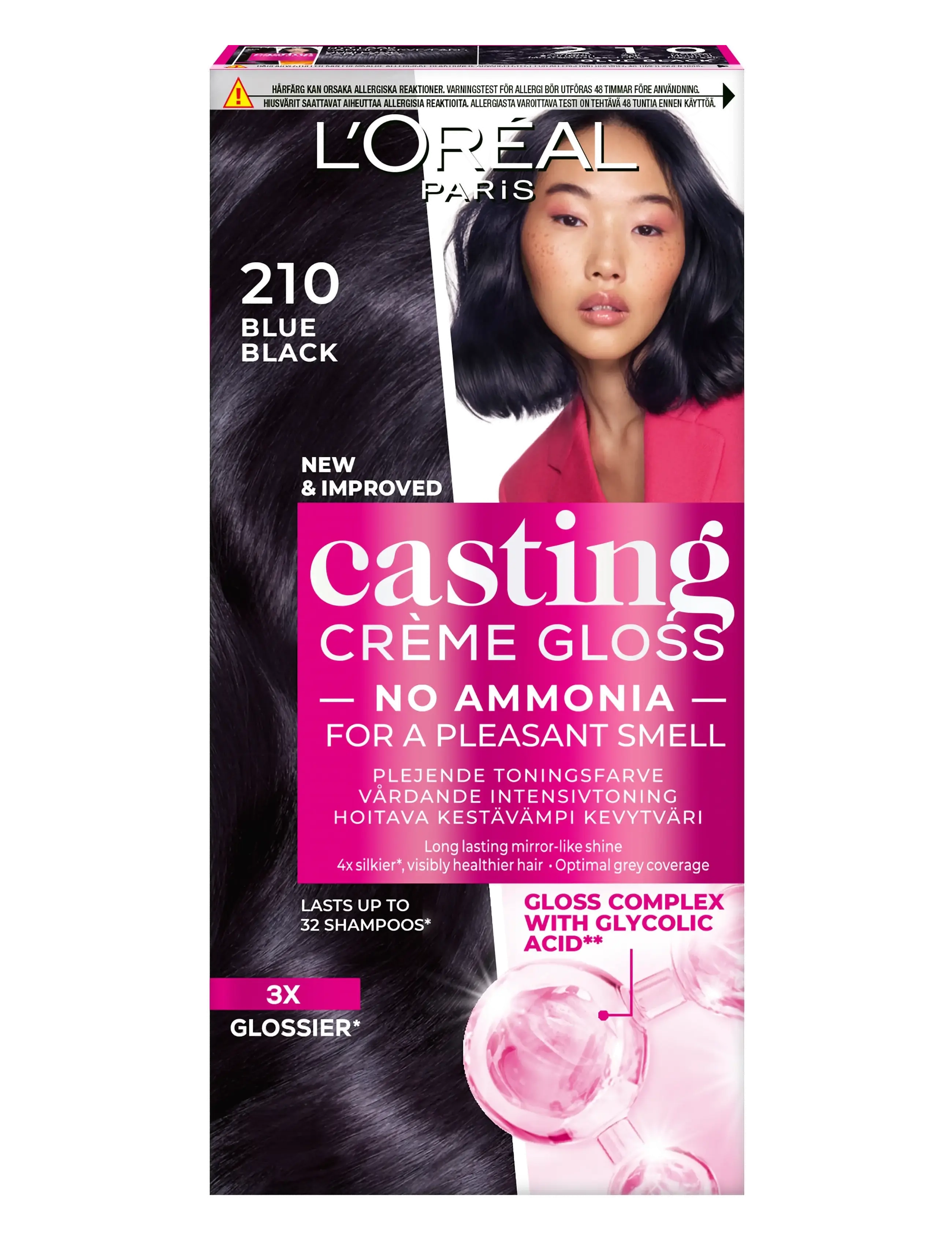 L'Oréal Paris L'Oréal Paris Casting Crème Gloss Semi-permanent hårfärg för alla hårtyper 210 Blue Black - Skønhed - BLUE BLACK / black