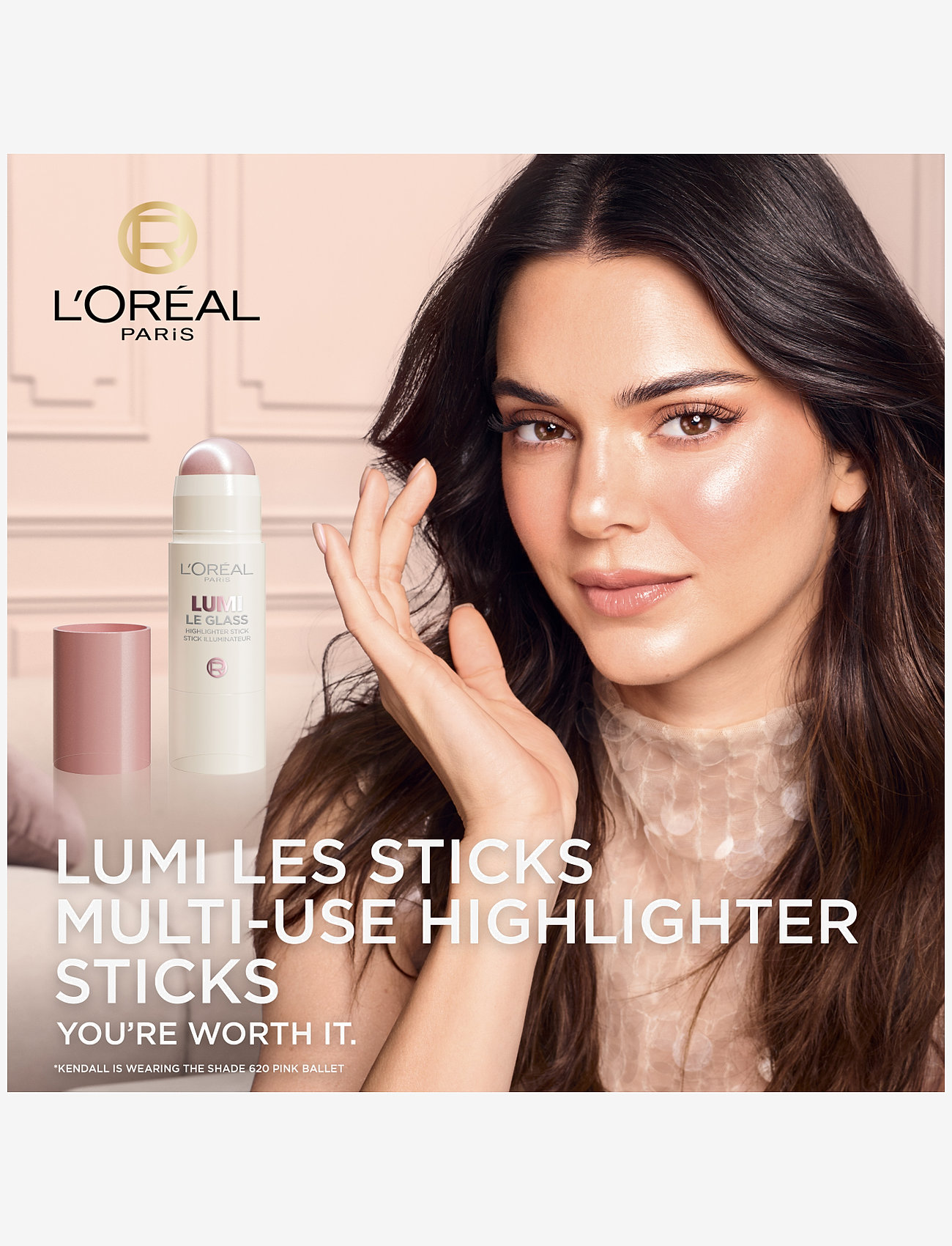 L'Oréal Paris - L'Oréal Paris Lumi Le Glass Highlighter Stick 610 Glassy Pearl Éclat 5 g - smink - glassy pearl Éclat - 1