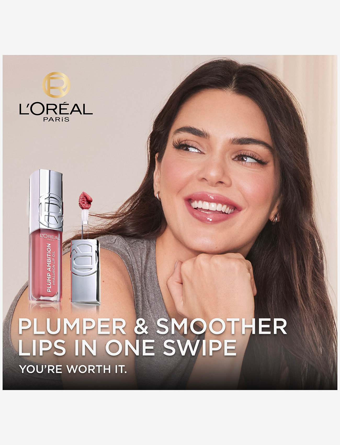 L'Oréal Paris - L'Oréal Paris Plump Ambition Hyaluron Lip Oil läppolja 641 Latte Glace 5 ml - latte glace - 1