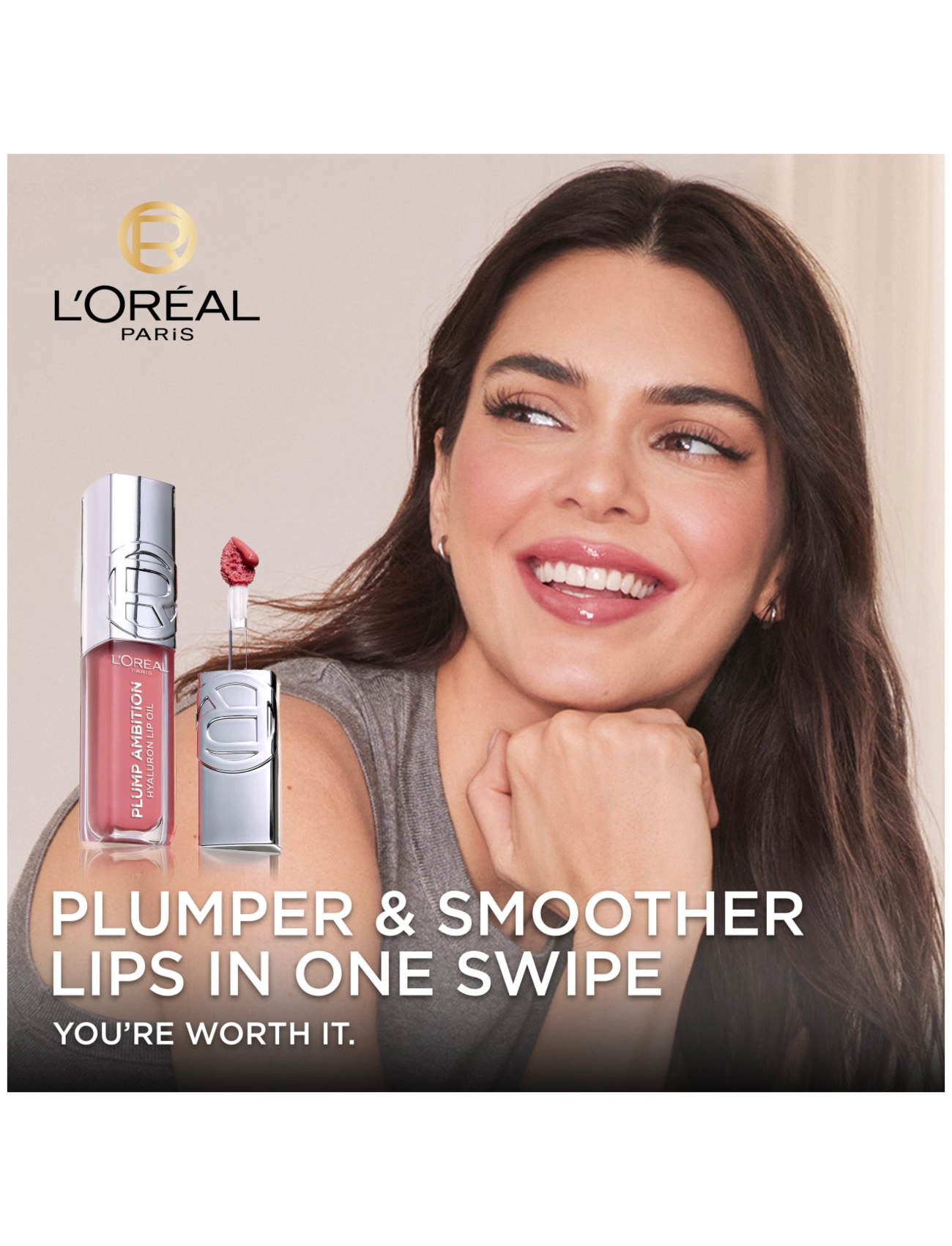 L'Oréal Paris - L'Oréal Paris Plump Ambition Hyaluron Lip Oil läppolja 641 Latte Glace 5 ml - latte glace - 1